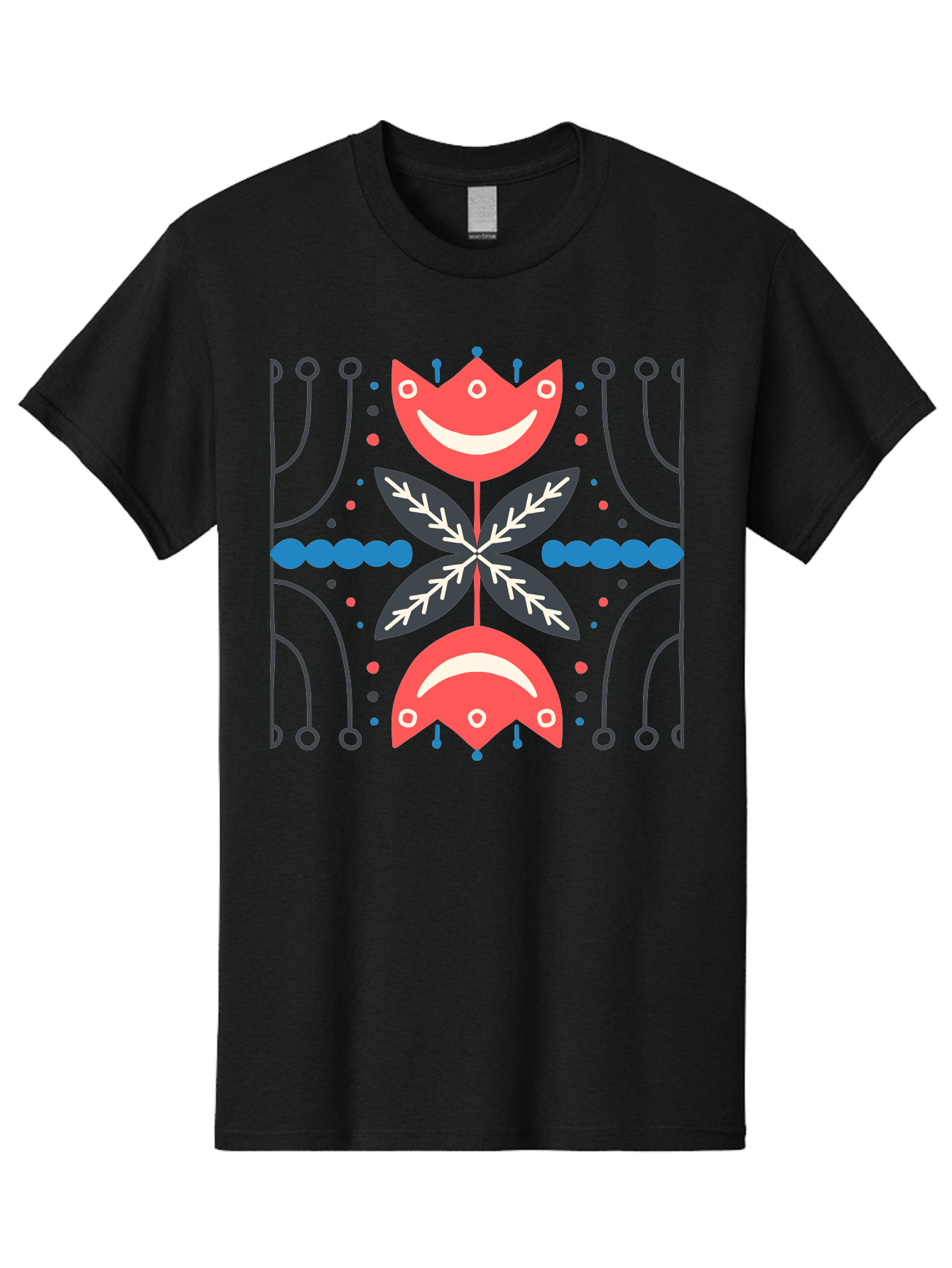 Flower-Pattern-2 Men'S Graphic Tee, 100% Cotton, Comfortable Casual Summer Wear, Machine Washable, Cartoon Flowers, Floral Pattern, Cute Design, Smiling Faces, Leafy Greens, Abstract Art, Playful Graphics, Colorful Illustration, Vibrant Decor, Aab737