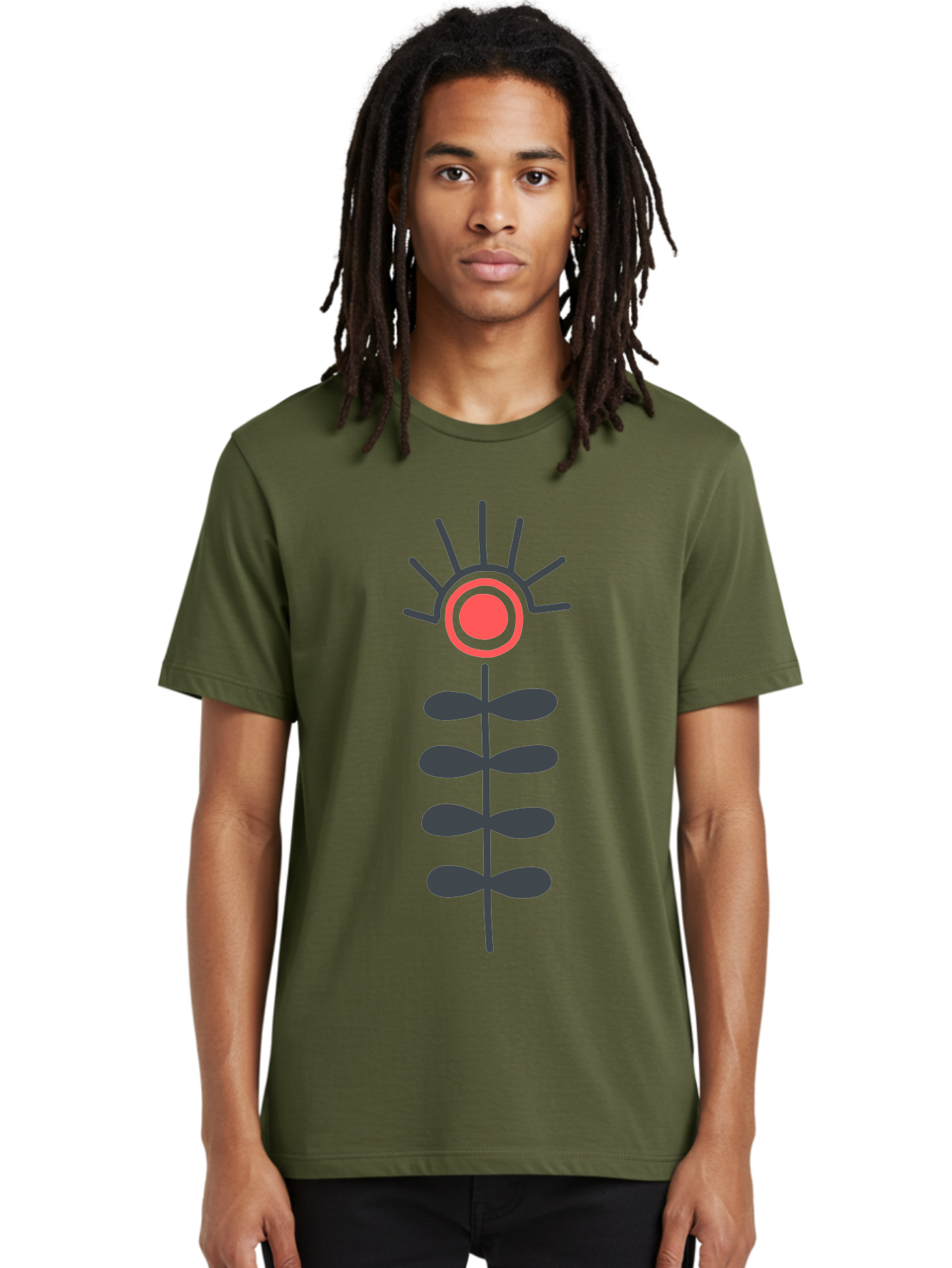 Flower Men'S Graphic Tee, 100% Cotton, Comfortable Casual Summer Wear, Machine Washable, Simple Flower Design, Minimalist Art, Floral Illustration, Graphic Icon, Modern Botanical, Stylized Bloom, Simple Shapes Aab742