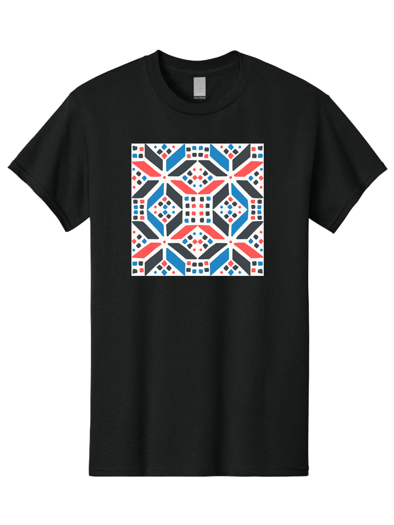 Geometric-Pattern-1 Men'S Graphic Tee, 100% Cotton, Comfortable Casual Summer Wear, Machine Washable, Geometric Pattern, Abstract Design, Colorful Shapes, Diamond Pattern, Bold Colors, Modern Art, Geometric Art, Symmetrical Design, Aab749