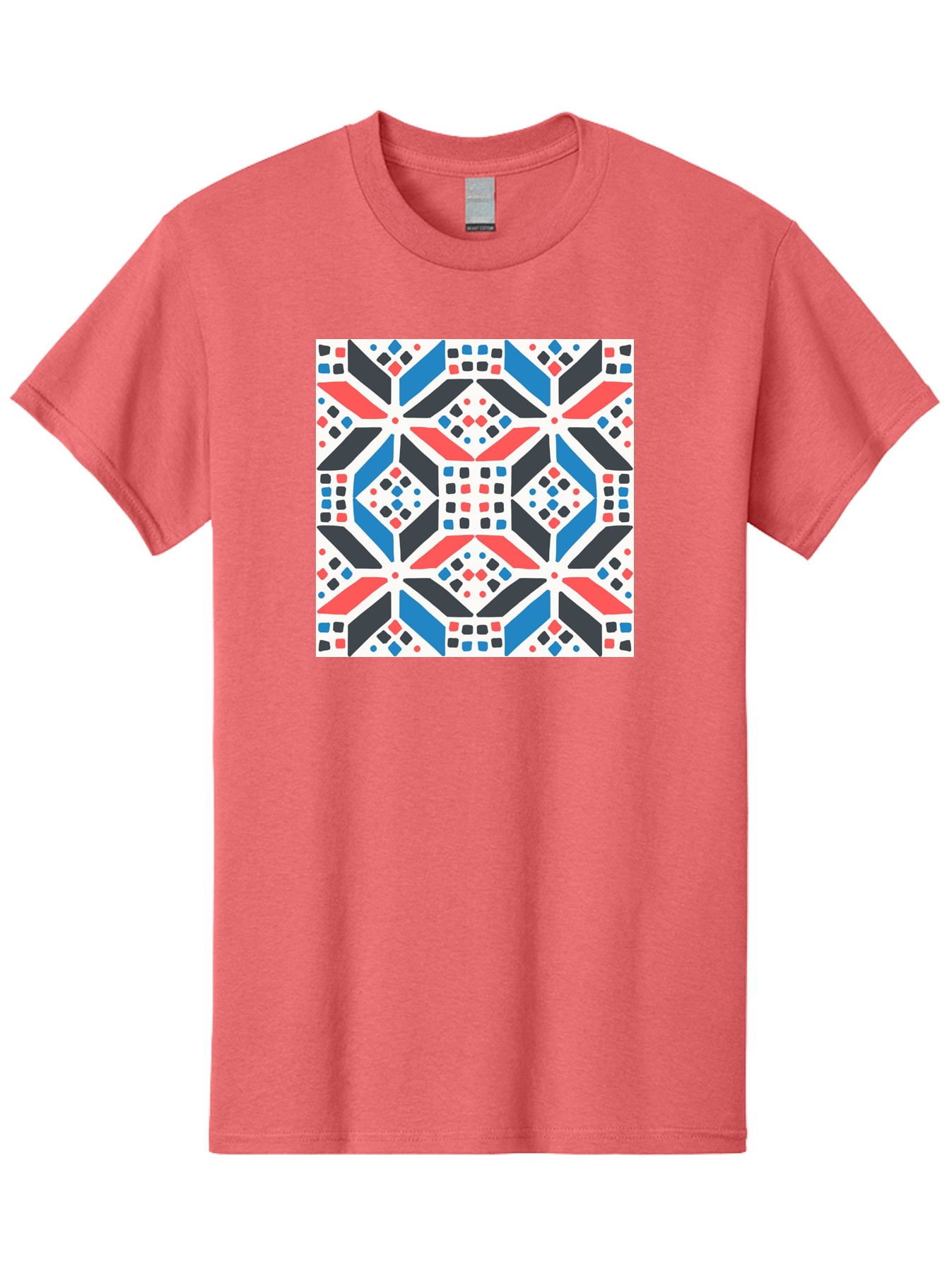 Geometric-Pattern-1 Men'S Graphic Tee, 100% Cotton, Comfortable Casual Summer Wear, Machine Washable, Geometric Pattern, Abstract Design, Colorful Shapes, Diamond Pattern, Bold Colors, Modern Art, Geometric Art, Symmetrical Design, Aab749