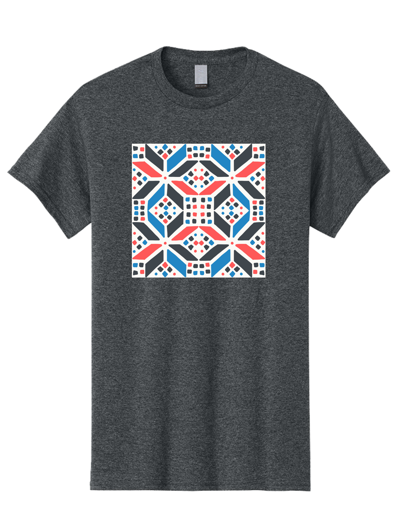 Geometric-Pattern-1 Men'S Graphic Tee, 100% Cotton, Comfortable Casual Summer Wear, Machine Washable, Geometric Pattern, Abstract Design, Colorful Shapes, Diamond Pattern, Bold Colors, Modern Art, Geometric Art, Symmetrical Design, Aab749