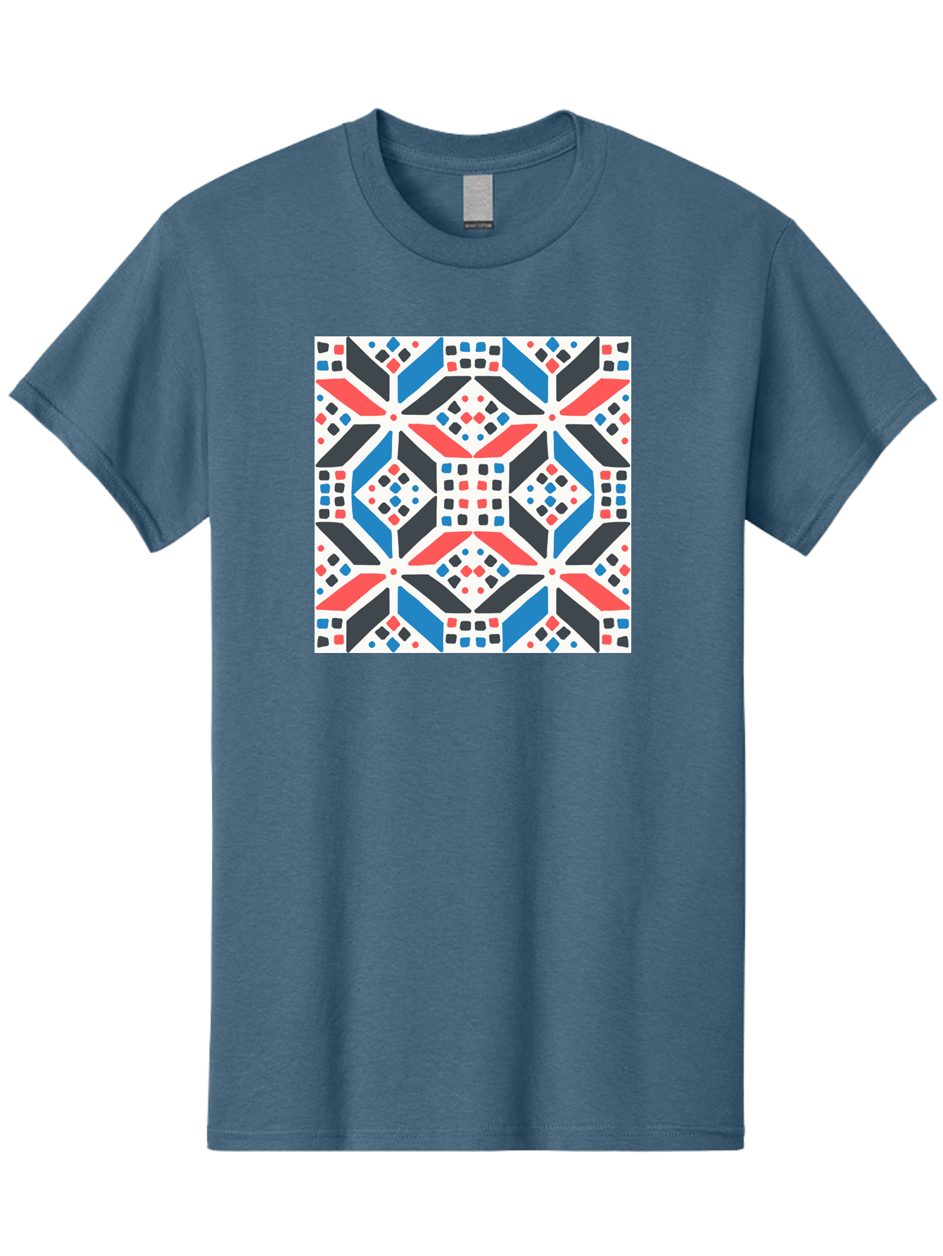 Geometric-Pattern-1 Men'S Graphic Tee, 100% Cotton, Comfortable Casual Summer Wear, Machine Washable, Geometric Pattern, Abstract Design, Colorful Shapes, Diamond Pattern, Bold Colors, Modern Art, Geometric Art, Symmetrical Design, Aab749