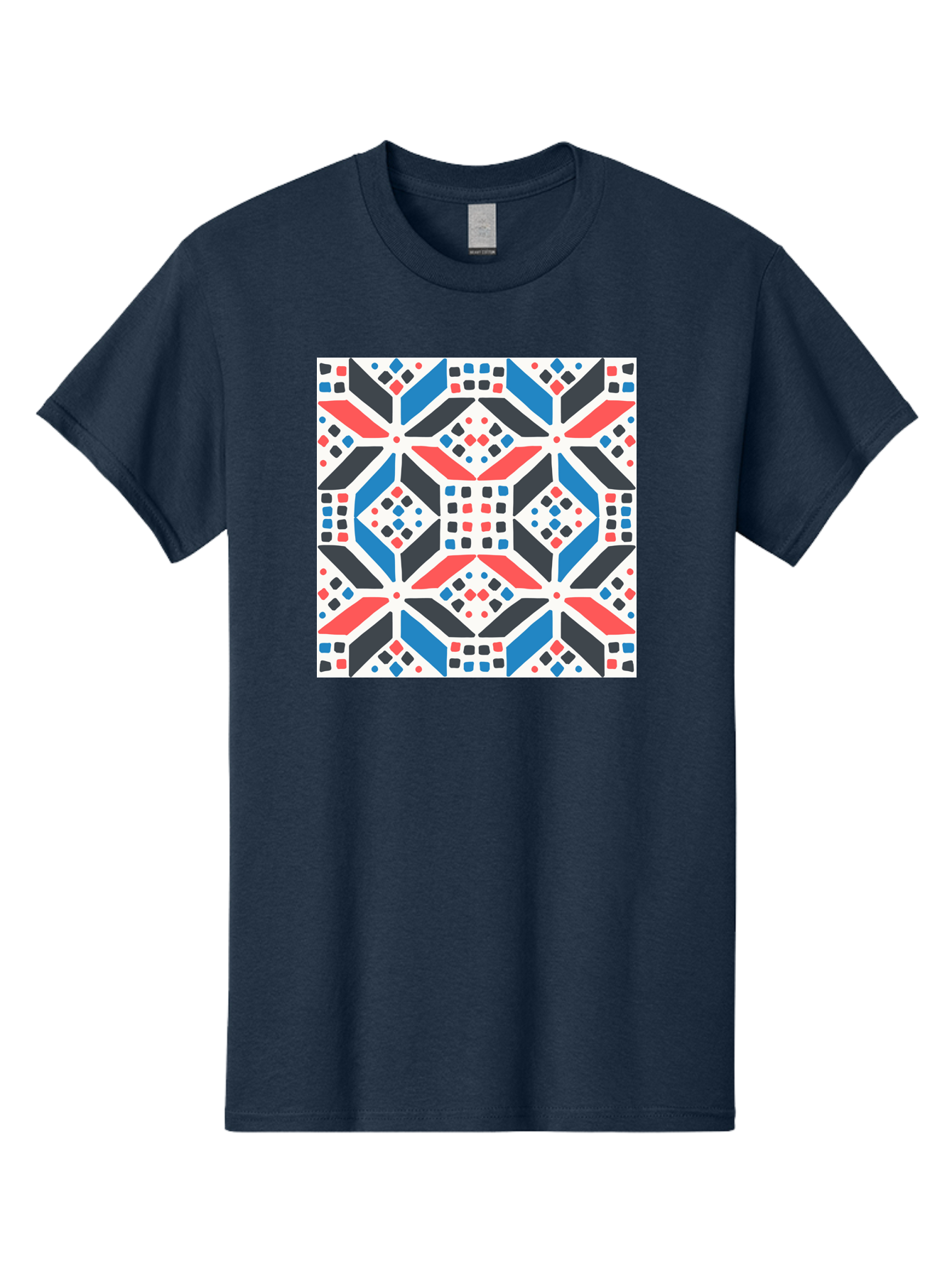 Geometric-Pattern-1 Men'S Graphic Tee, 100% Cotton, Comfortable Casual Summer Wear, Machine Washable, Geometric Pattern, Abstract Design, Colorful Shapes, Diamond Pattern, Bold Colors, Modern Art, Geometric Art, Symmetrical Design, Aab749