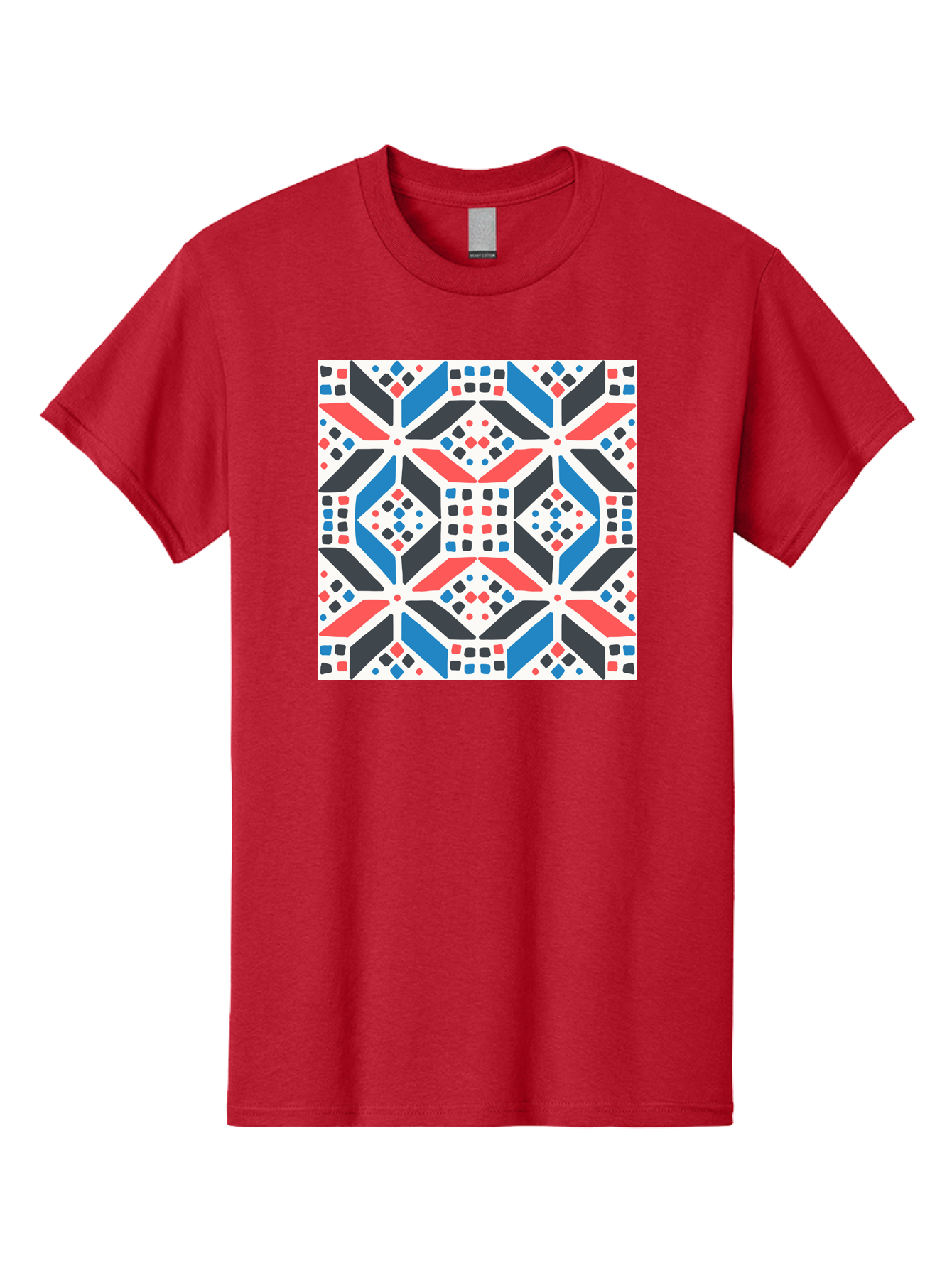 Geometric-Pattern-1 Men'S Graphic Tee, 100% Cotton, Comfortable Casual Summer Wear, Machine Washable, Geometric Pattern, Abstract Design, Colorful Shapes, Diamond Pattern, Bold Colors, Modern Art, Geometric Art, Symmetrical Design, Aab749