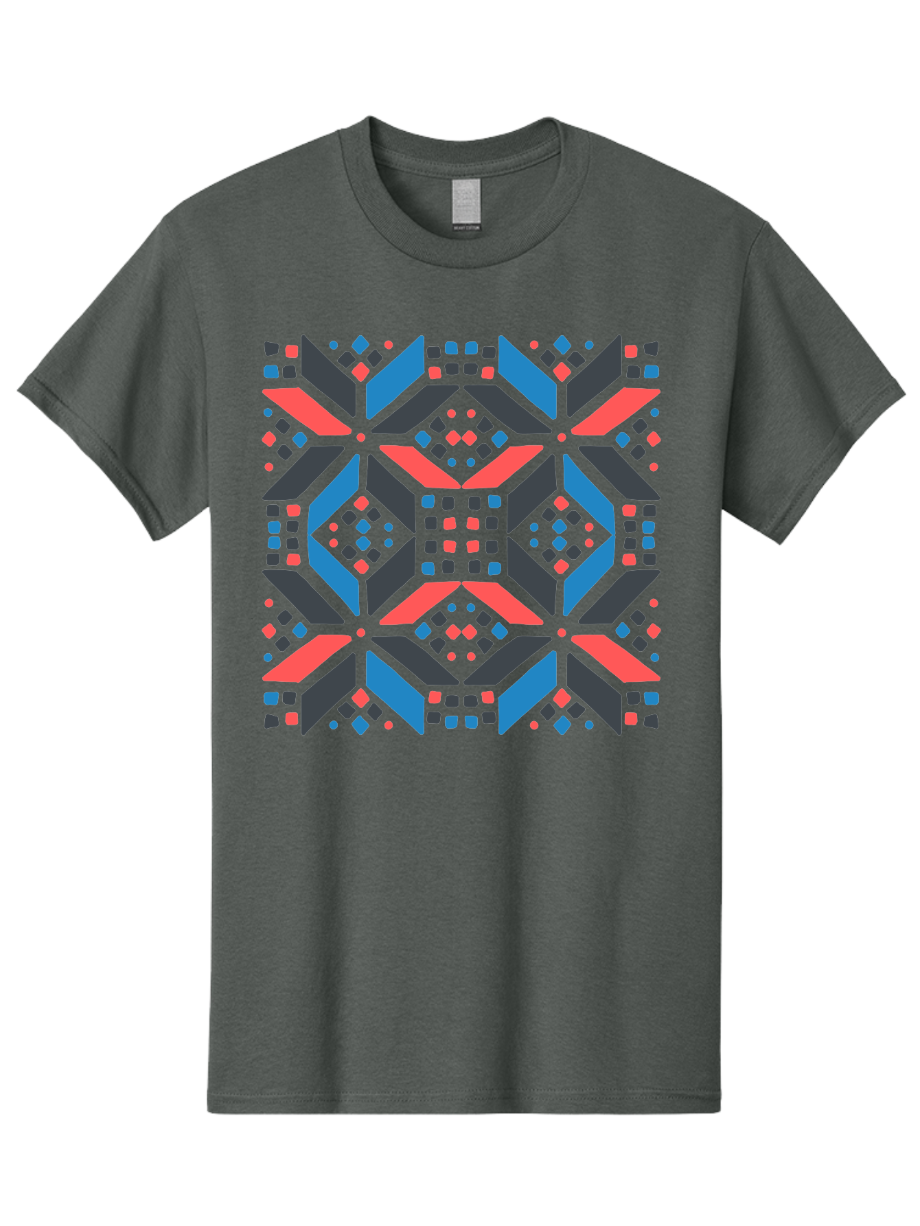 Geometric-Pattern-2 Men'S Graphic Tee, 100% Cotton, Comfortable Casual Summer Wear, Machine Washable, Geometric Shapes, Vibrant Geometric Pattern, Abstract Art, Colorful Design, Modern Aesthetic, Symmetrical Pattern, Bold Colors, Aab750