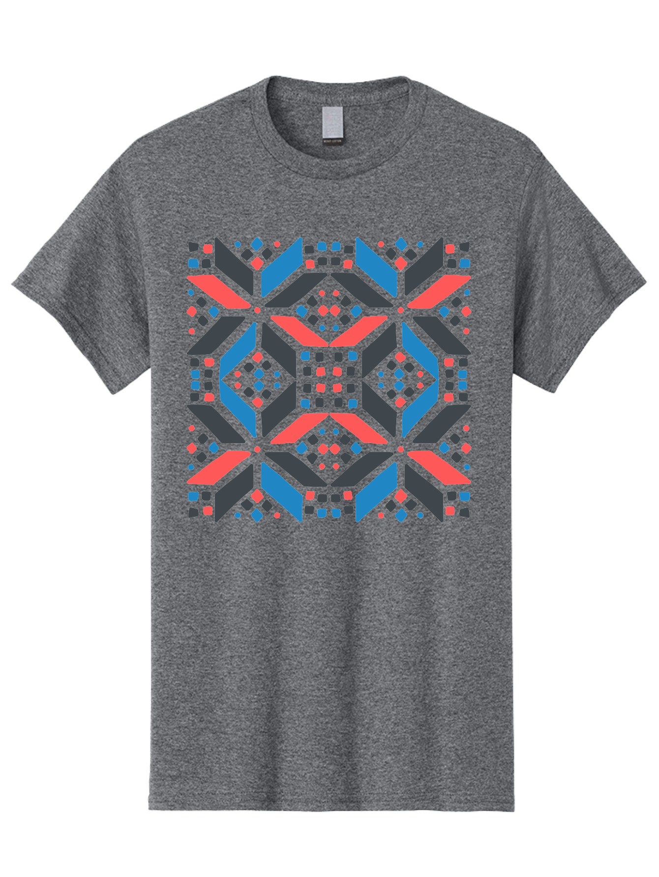 Geometric-Pattern-2 Men'S Graphic Tee, 100% Cotton, Comfortable Casual Summer Wear, Machine Washable, Geometric Shapes, Vibrant Geometric Pattern, Abstract Art, Colorful Design, Modern Aesthetic, Symmetrical Pattern, Bold Colors, Aab750