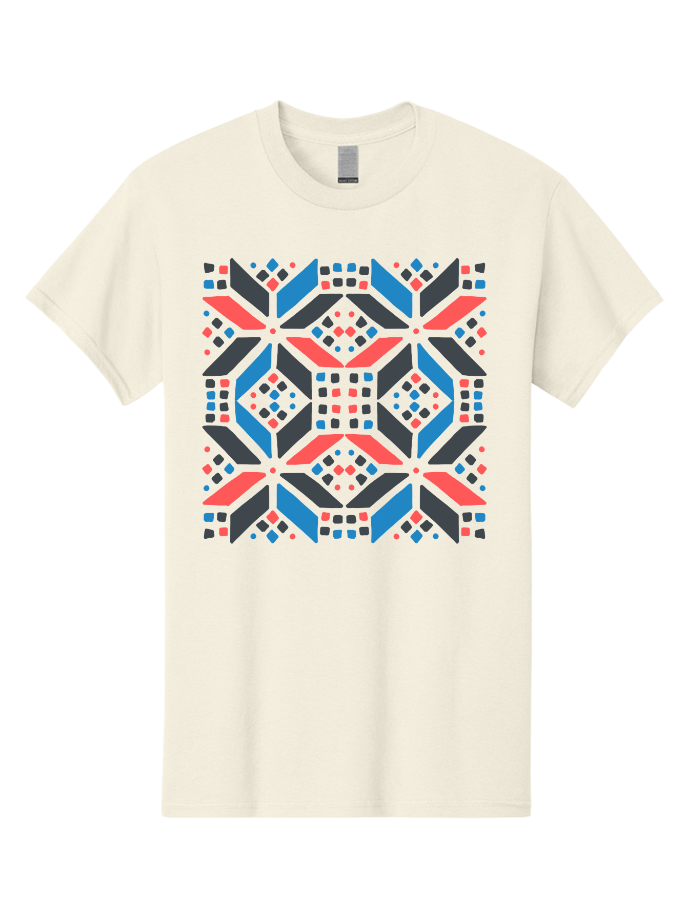 Geometric-Pattern-2 Men'S Graphic Tee, 100% Cotton, Comfortable Casual Summer Wear, Machine Washable, Geometric Shapes, Vibrant Geometric Pattern, Abstract Art, Colorful Design, Modern Aesthetic, Symmetrical Pattern, Bold Colors, Aab750