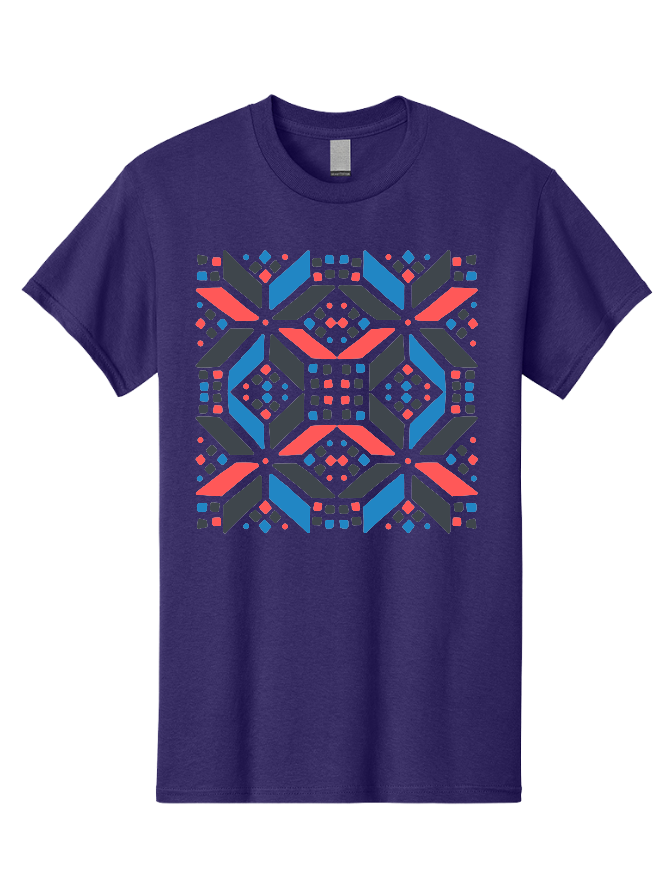 Geometric-Pattern-2 Men'S Graphic Tee, 100% Cotton, Comfortable Casual Summer Wear, Machine Washable, Geometric Shapes, Vibrant Geometric Pattern, Abstract Art, Colorful Design, Modern Aesthetic, Symmetrical Pattern, Bold Colors, Aab750