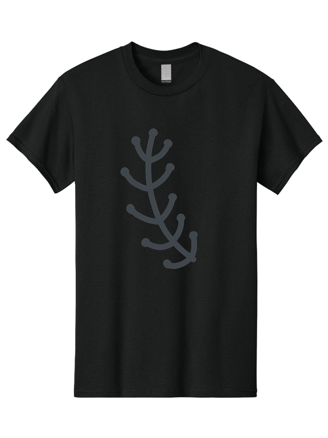 Hand-Drawn-Branch Men'S Graphic Tee, 100% Cotton, Comfortable Casual Summer Wear, Machine Washable, Simple Branch, Minimalist Design, Dark Grey Branch, Simple Illustration, Stylized Branch, Abstract Branch, Modern Art, Digital Art Aab755