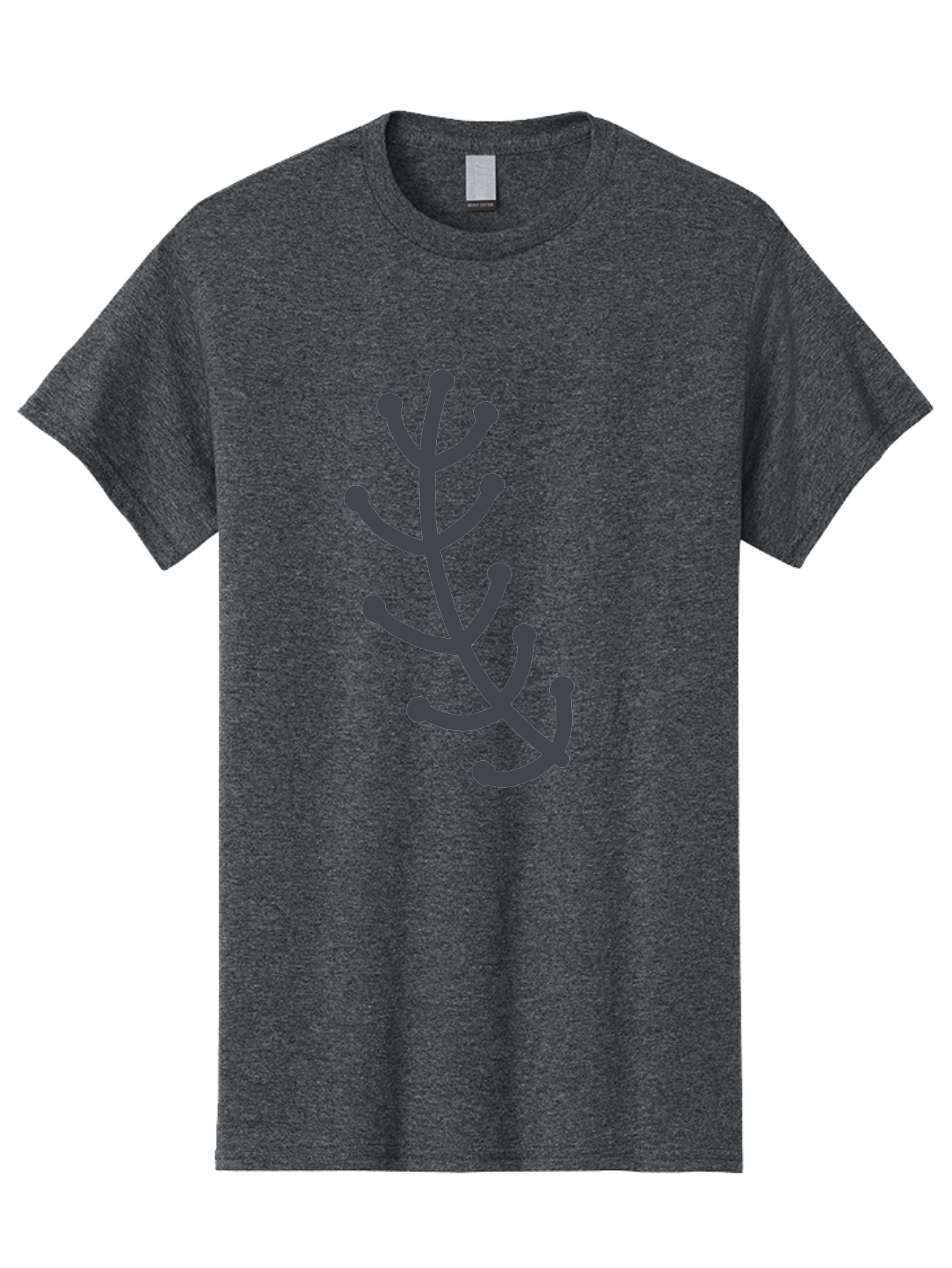 Hand-Drawn-Branch Men'S Graphic Tee, 100% Cotton, Comfortable Casual Summer Wear, Machine Washable, Simple Branch, Minimalist Design, Dark Grey Branch, Simple Illustration, Stylized Branch, Abstract Branch, Modern Art, Digital Art Aab755