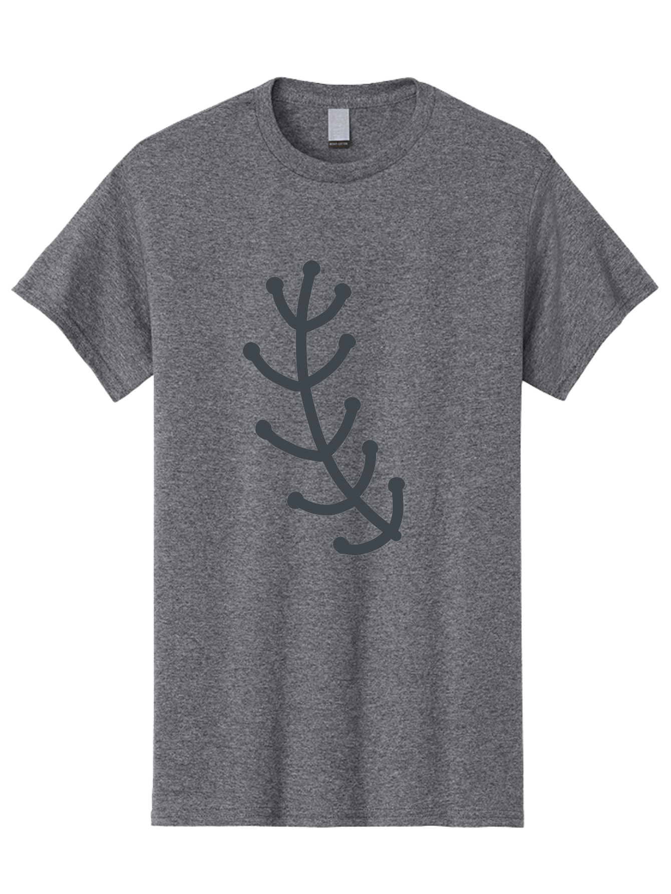 Hand-Drawn-Branch Men'S Graphic Tee, 100% Cotton, Comfortable Casual Summer Wear, Machine Washable, Simple Branch, Minimalist Design, Dark Grey Branch, Simple Illustration, Stylized Branch, Abstract Branch, Modern Art, Digital Art Aab755