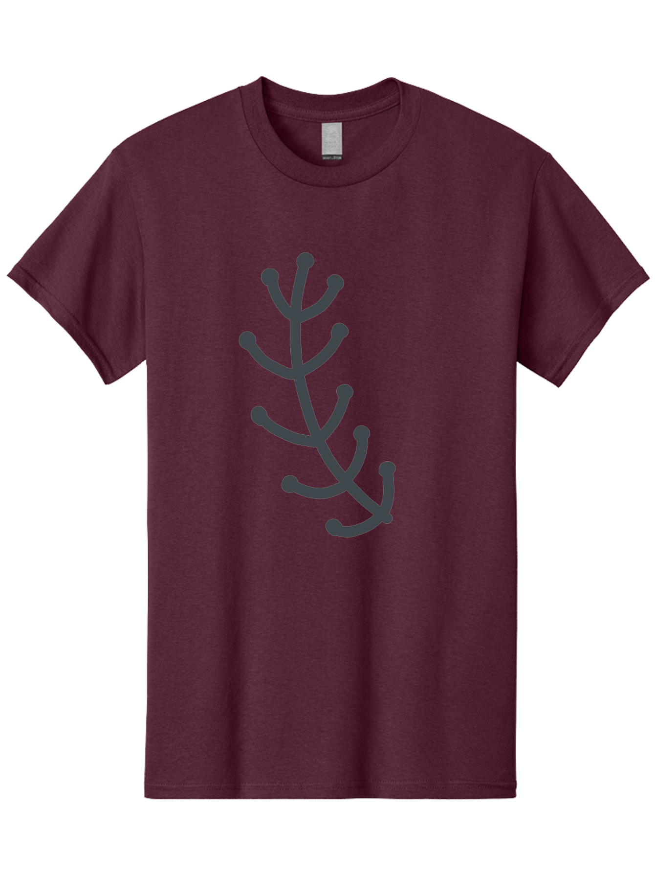 Hand-Drawn-Branch Men'S Graphic Tee, 100% Cotton, Comfortable Casual Summer Wear, Machine Washable, Simple Branch, Minimalist Design, Dark Grey Branch, Simple Illustration, Stylized Branch, Abstract Branch, Modern Art, Digital Art Aab755