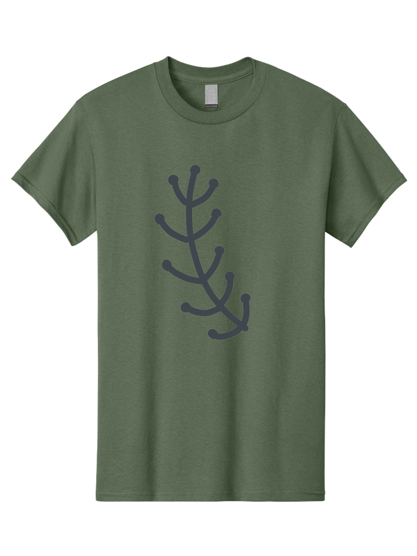 Hand-Drawn-Branch Men'S Graphic Tee, 100% Cotton, Comfortable Casual Summer Wear, Machine Washable, Simple Branch, Minimalist Design, Dark Grey Branch, Simple Illustration, Stylized Branch, Abstract Branch, Modern Art, Digital Art Aab755