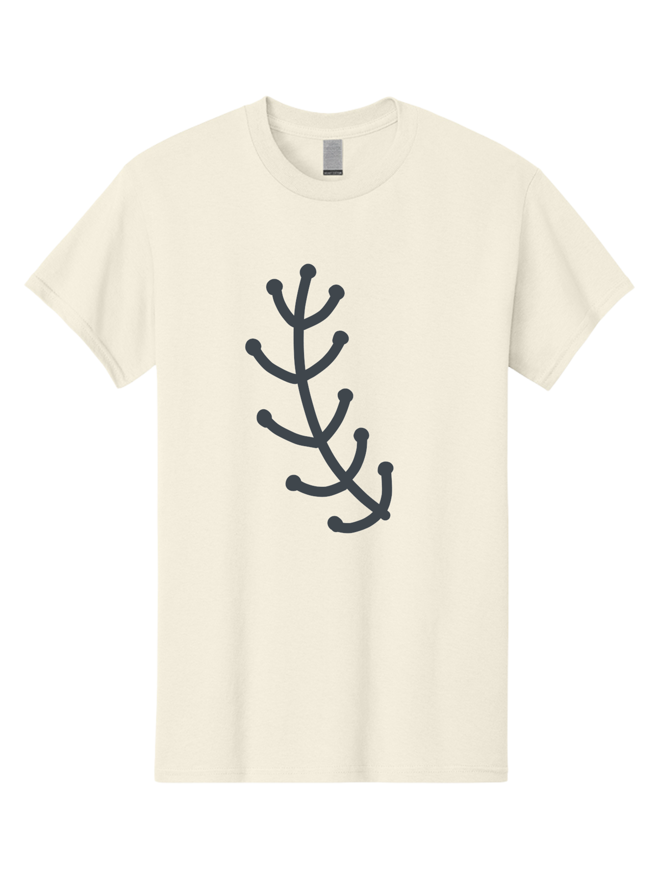 Hand-Drawn-Branch Men'S Graphic Tee, 100% Cotton, Comfortable Casual Summer Wear, Machine Washable, Simple Branch, Minimalist Design, Dark Grey Branch, Simple Illustration, Stylized Branch, Abstract Branch, Modern Art, Digital Art Aab755