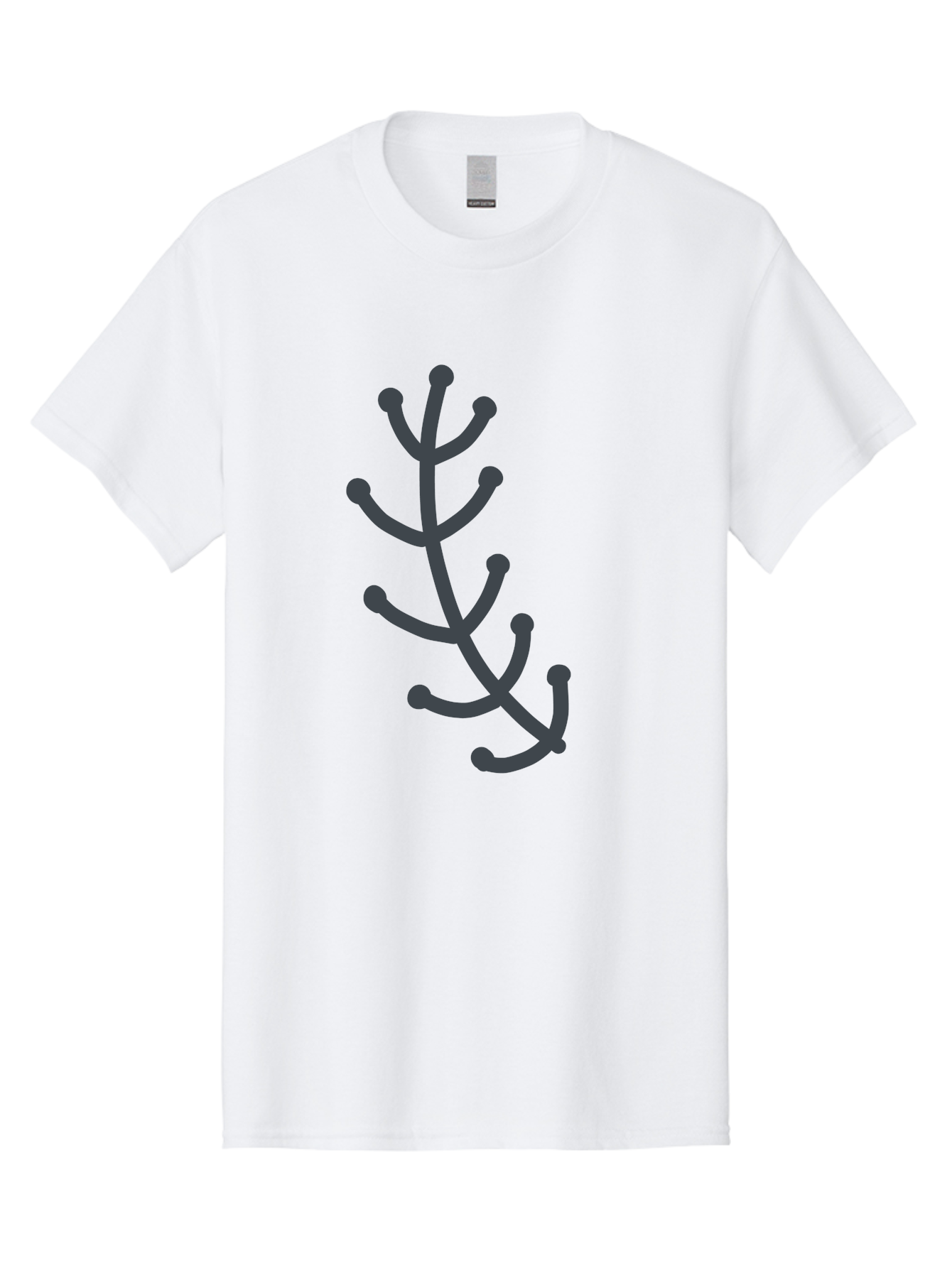 Hand-Drawn-Branch Men'S Graphic Tee, 100% Cotton, Comfortable Casual Summer Wear, Machine Washable, Simple Branch, Minimalist Design, Dark Grey Branch, Simple Illustration, Stylized Branch, Abstract Branch, Modern Art, Digital Art Aab755
