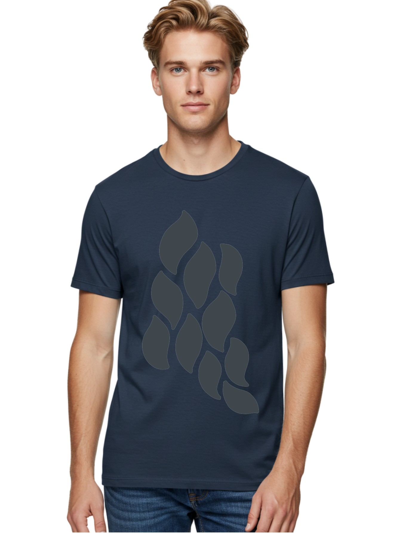 Hops Men'S Graphic Tee, 100% Cotton, Comfortable Casual Summer Wear, Machine Washable, Hop Plant, Beer Ingredient, Brewing Process, Dark Silhouette, Neon Green Background, Leaves, Craft Beer, Hop Flowers Aab756