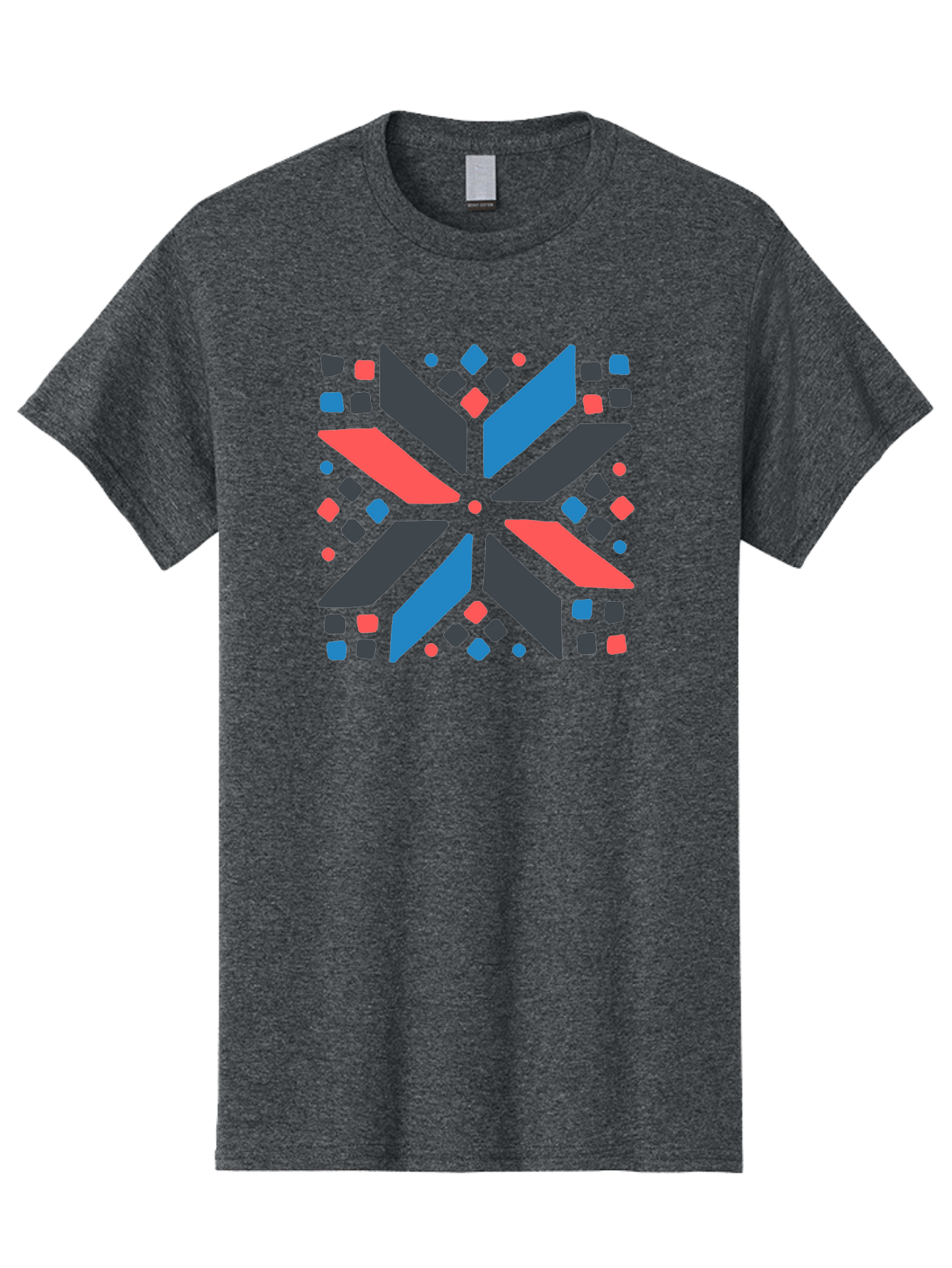 Kaleidoscope-Pattern-1 Men'S Graphic Tee, 100% Cotton, Comfortable Casual Summer Wear, Machine Washable, Symmetrical Shapes, Geometric Pattern, Abstract Design, Colorful Elements, Modern Art, Artistic Expression, Vibrant Colors, Bold Design, Aab757