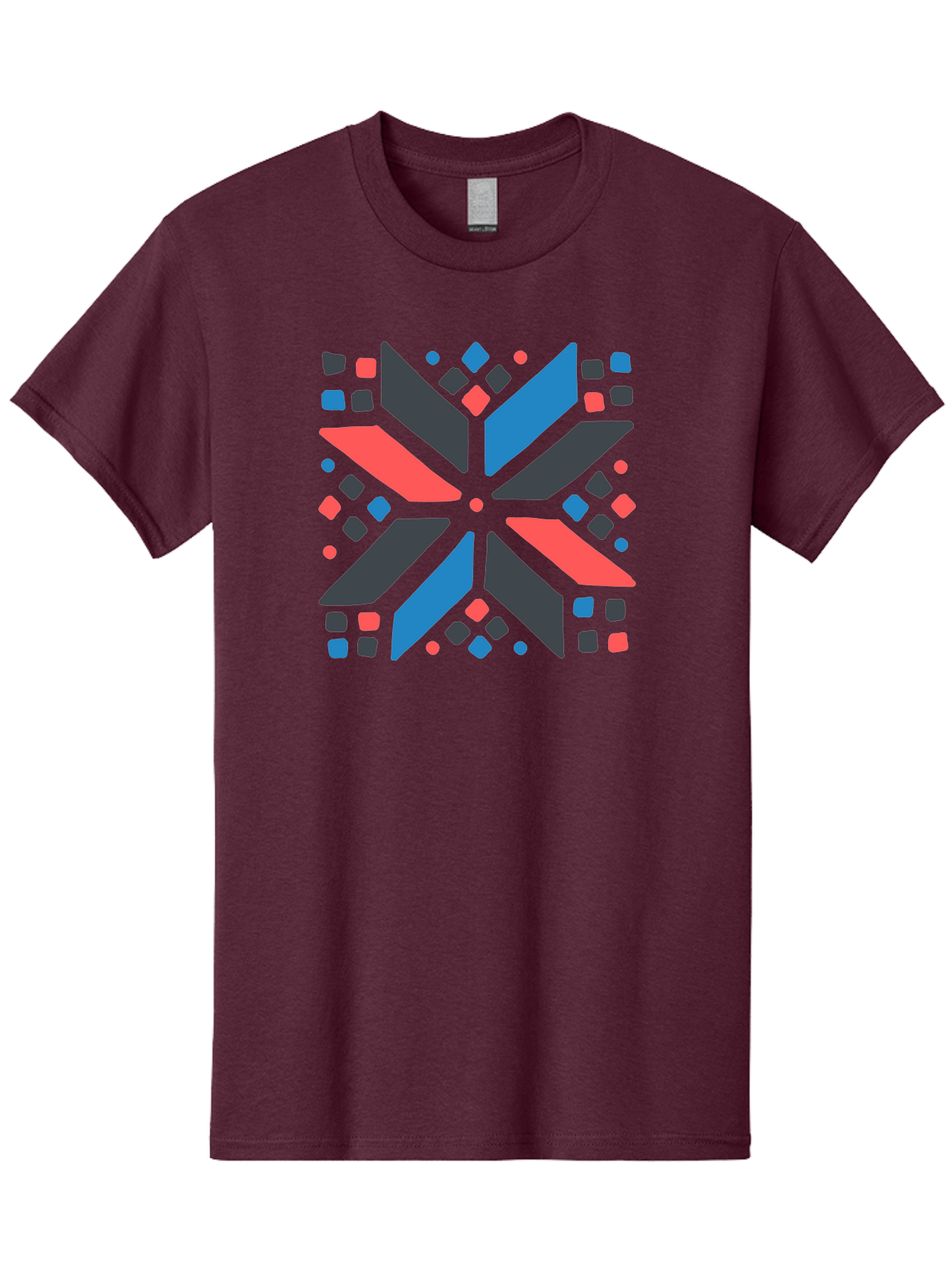 Kaleidoscope-Pattern-1 Men'S Graphic Tee, 100% Cotton, Comfortable Casual Summer Wear, Machine Washable, Symmetrical Shapes, Geometric Pattern, Abstract Design, Colorful Elements, Modern Art, Artistic Expression, Vibrant Colors, Bold Design, Aab757