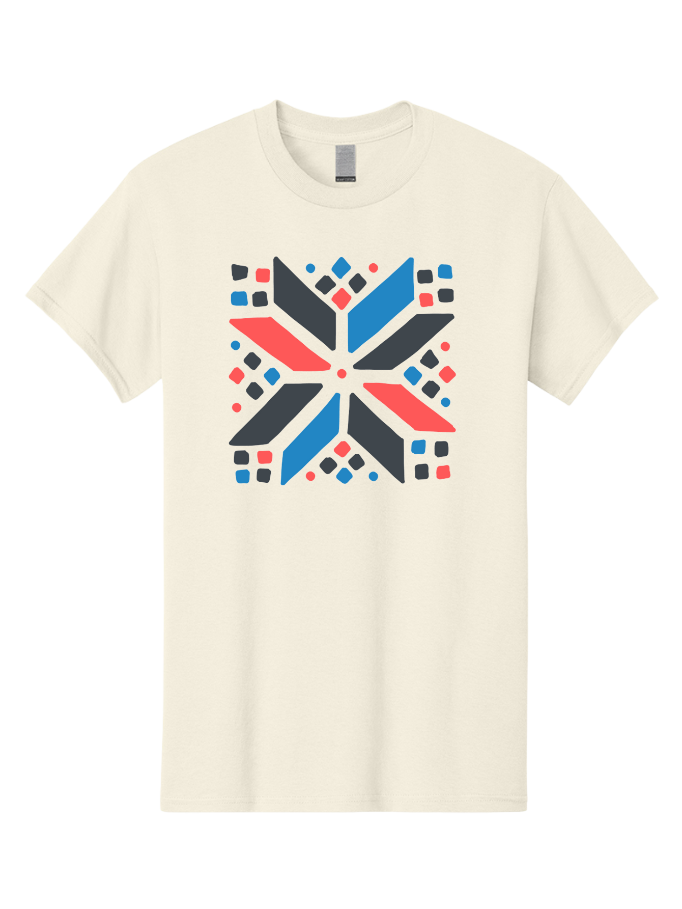 Kaleidoscope-Pattern-1 Men'S Graphic Tee, 100% Cotton, Comfortable Casual Summer Wear, Machine Washable, Symmetrical Shapes, Geometric Pattern, Abstract Design, Colorful Elements, Modern Art, Artistic Expression, Vibrant Colors, Bold Design, Aab757