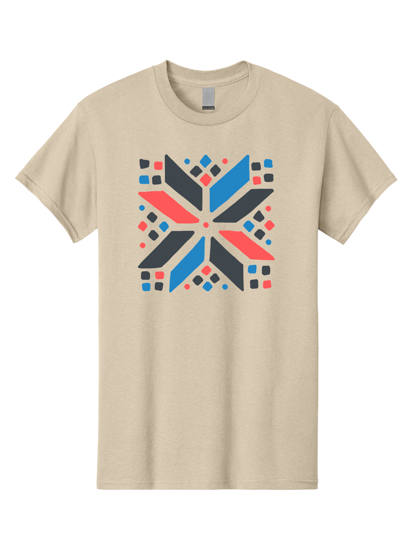 Kaleidoscope-Pattern-1 Men'S Graphic Tee, 100% Cotton, Comfortable Casual Summer Wear, Machine Washable, Symmetrical Shapes, Geometric Pattern, Abstract Design, Colorful Elements, Modern Art, Artistic Expression, Vibrant Colors, Bold Design, Aab757