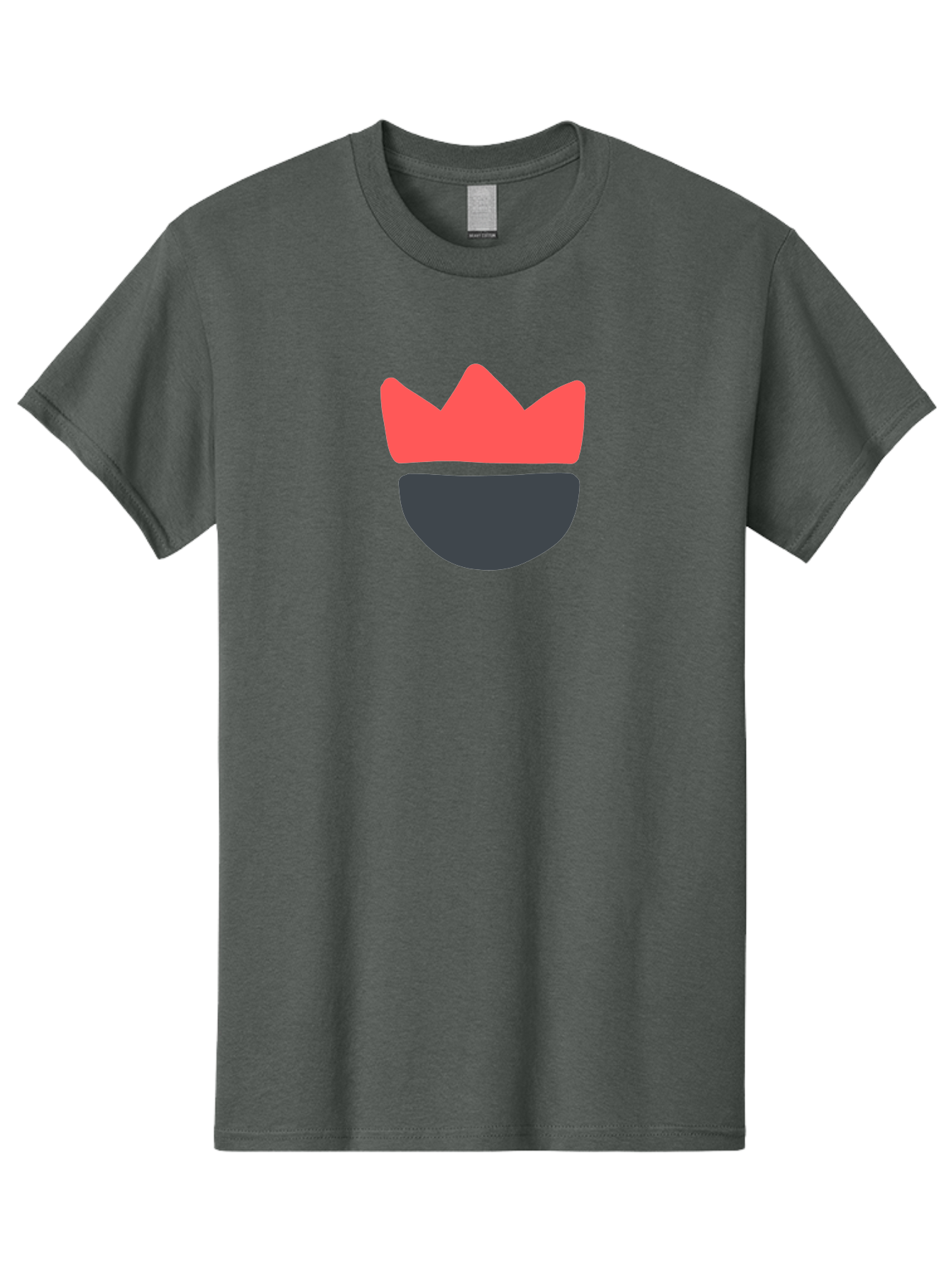 King-Face Men'S Graphic Tee, 100% Cotton, Comfortable Casual Summer Wear, Machine Washable, Crown, Bearded Man, Dark Blue Beard, Red Crown, Simple Illustration, Minimalist Art, Modern Design, King Icon, Facial Representation, Digital Graphics Aab759