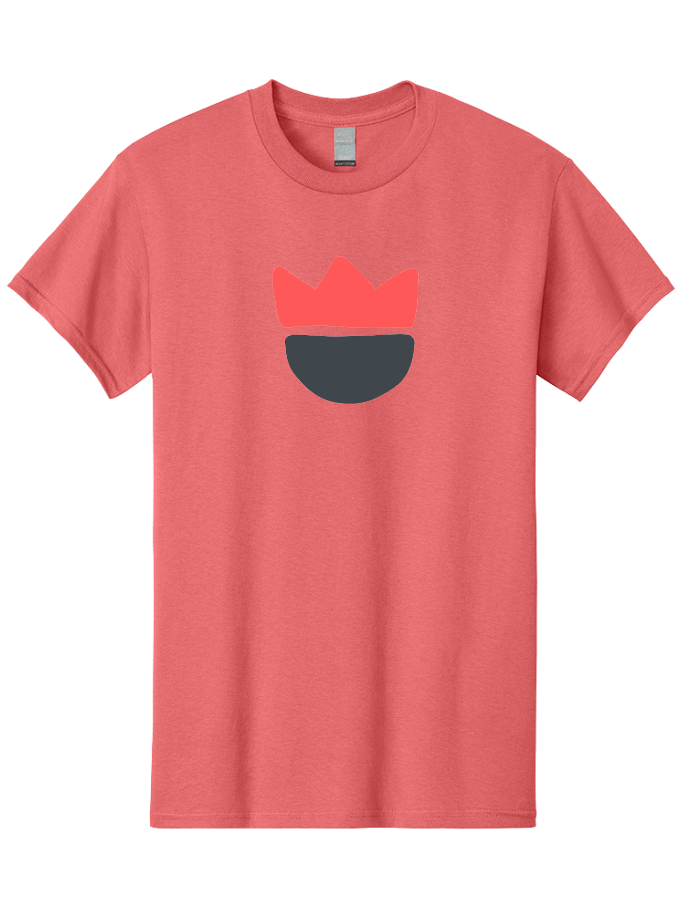 King-Face Men'S Graphic Tee, 100% Cotton, Comfortable Casual Summer Wear, Machine Washable, Crown, Bearded Man, Dark Blue Beard, Red Crown, Simple Illustration, Minimalist Art, Modern Design, King Icon, Facial Representation, Digital Graphics Aab759