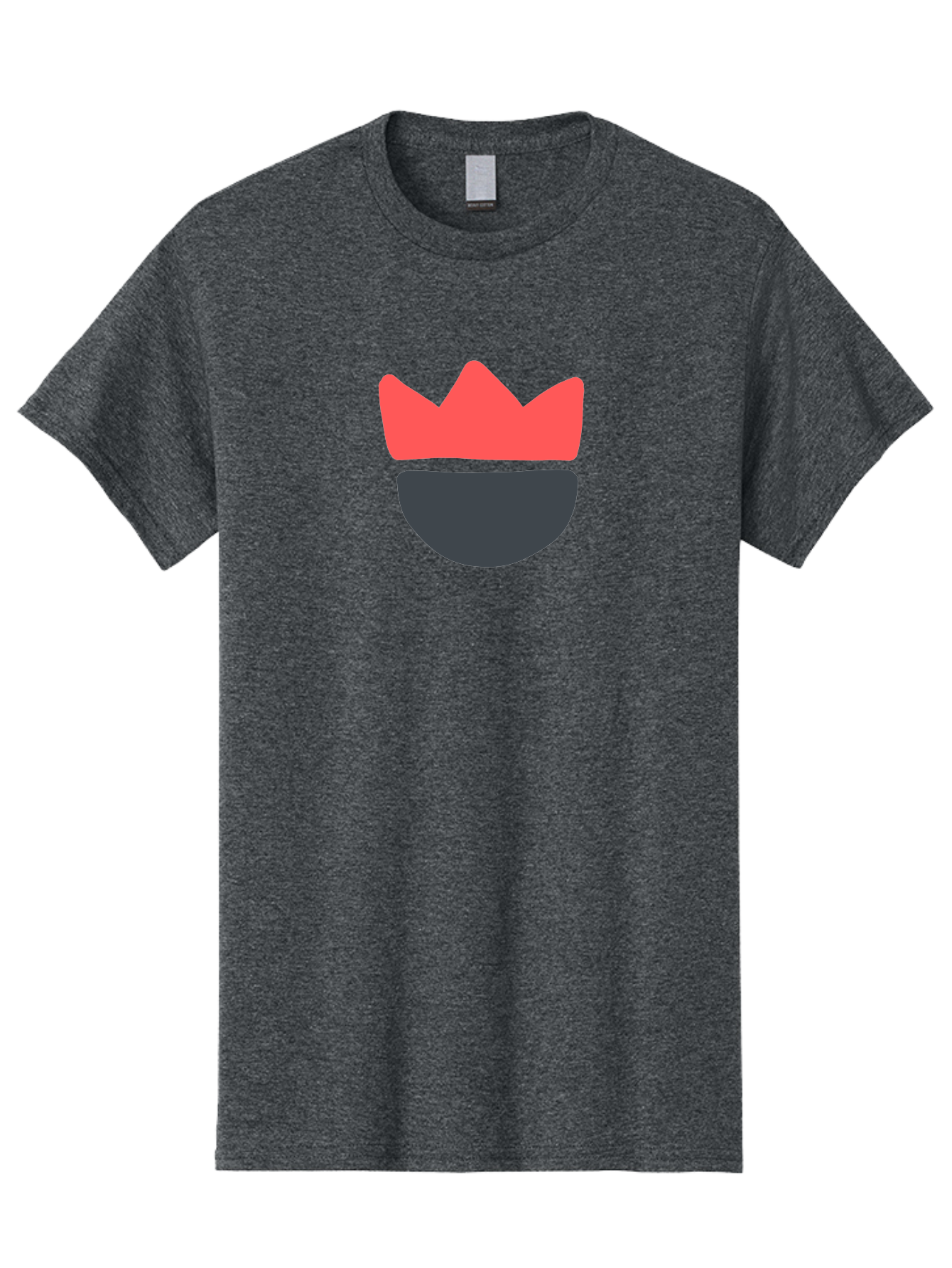 King-Face Men'S Graphic Tee, 100% Cotton, Comfortable Casual Summer Wear, Machine Washable, Crown, Bearded Man, Dark Blue Beard, Red Crown, Simple Illustration, Minimalist Art, Modern Design, King Icon, Facial Representation, Digital Graphics Aab759