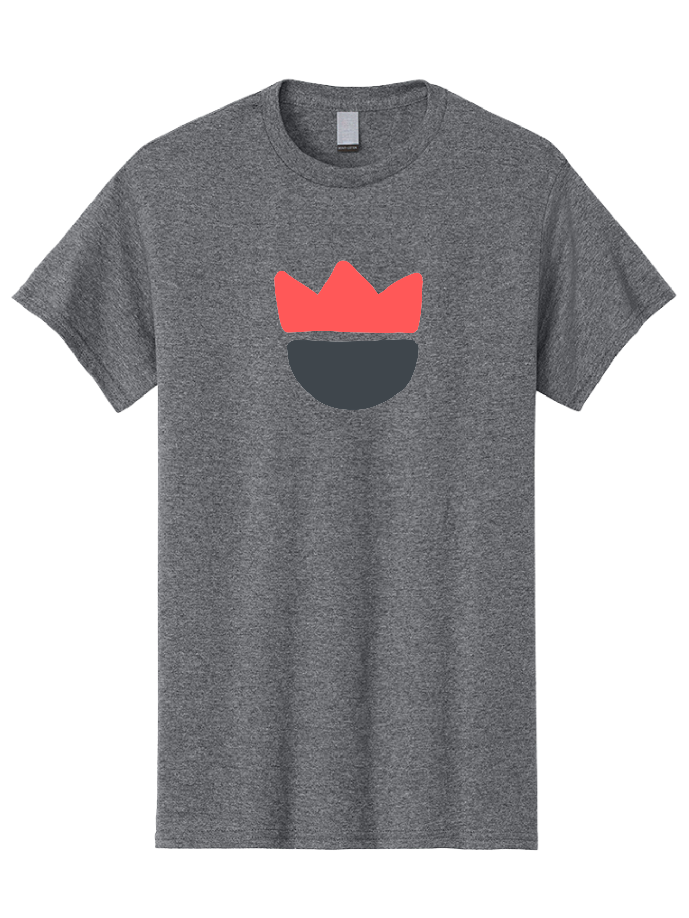 King-Face Men'S Graphic Tee, 100% Cotton, Comfortable Casual Summer Wear, Machine Washable, Crown, Bearded Man, Dark Blue Beard, Red Crown, Simple Illustration, Minimalist Art, Modern Design, King Icon, Facial Representation, Digital Graphics Aab759