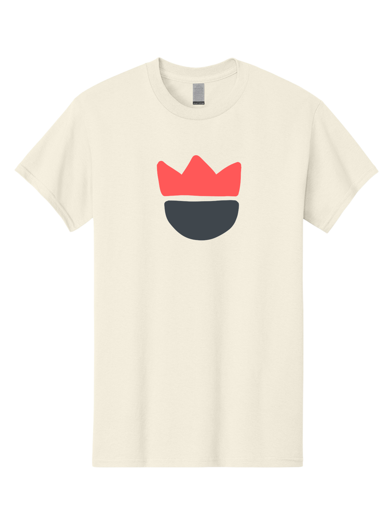 King-Face Men'S Graphic Tee, 100% Cotton, Comfortable Casual Summer Wear, Machine Washable, Crown, Bearded Man, Dark Blue Beard, Red Crown, Simple Illustration, Minimalist Art, Modern Design, King Icon, Facial Representation, Digital Graphics Aab759