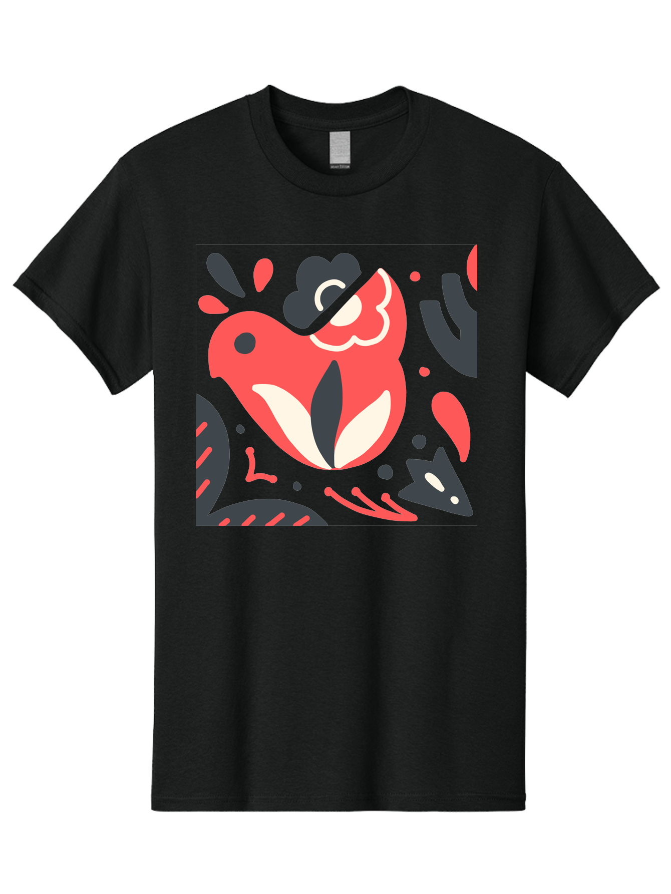 Koi-Fish-Illustration Men'S Graphic Tee, 100% Cotton, Comfortable Casual Summer Wear, Machine Washable, Fish Head, Abstract Art, Digital Illustration, Vibrant Colors, Dynamic Shapes, Playful Design, Creative Expression, Bold Graphics, Aab760