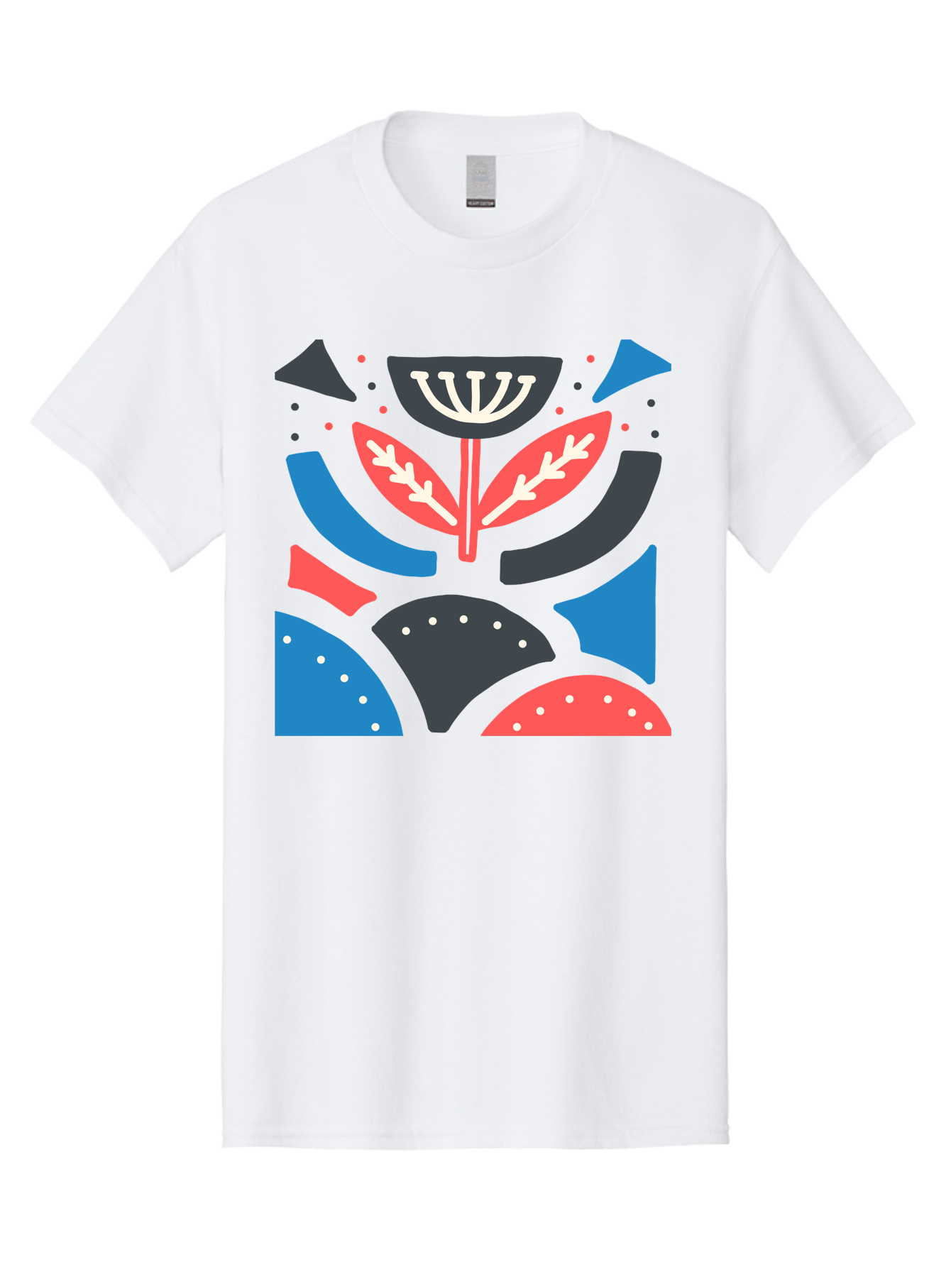 Menorah-Illustration Men'S Graphic Tee, 100% Cotton, Comfortable Casual Summer Wear, Machine Washable, Menorah Illustration, Abstract Floral Design, Hanukkah Symbol, Festive Atmosphere, Jewish Tradition, Holiday Celebration, Aab764