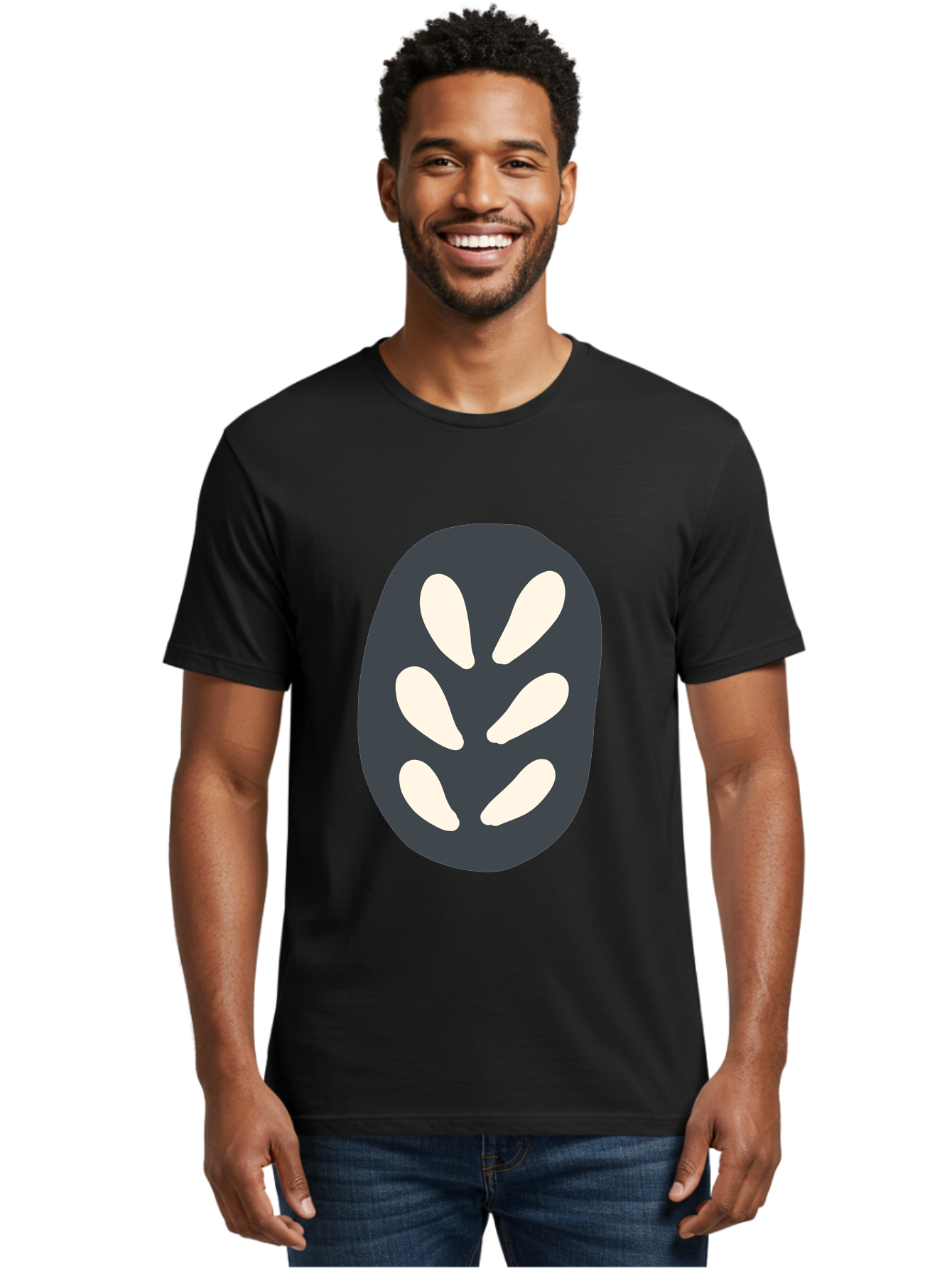 Oval-Icon Men'S Graphic Tee, 100% Cotton, Comfortable Casual Summer Wear, Machine Washable, Kiwi Fruit, Fruit Icon, Simple Graphics, Minimal Design, Fruit Symbol, Kiwi Illustration, Cartoon Fruit Aab766