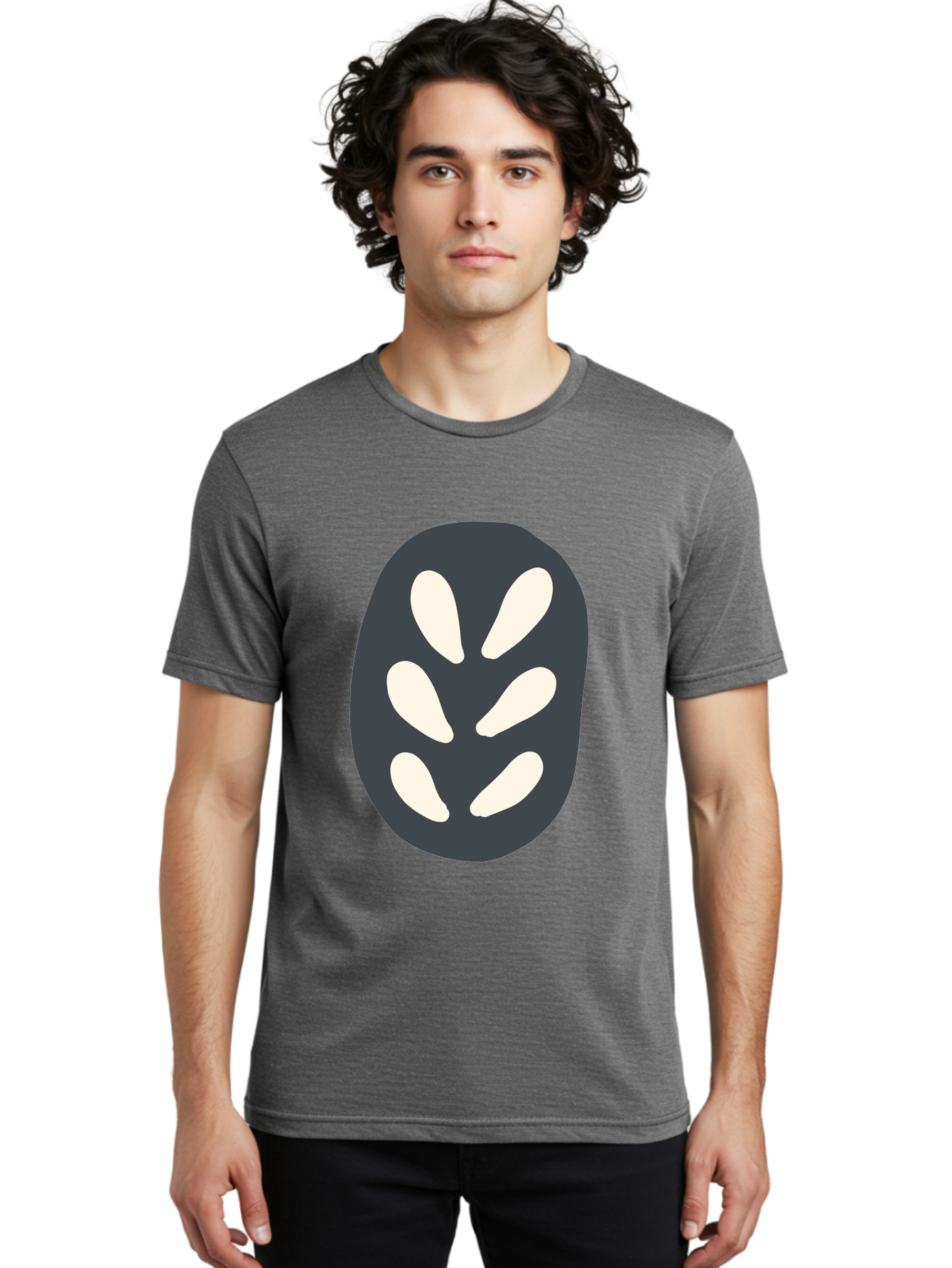 Oval-Icon Men'S Graphic Tee, 100% Cotton, Comfortable Casual Summer Wear, Machine Washable, Kiwi Fruit, Fruit Icon, Simple Graphics, Minimal Design, Fruit Symbol, Kiwi Illustration, Cartoon Fruit Aab766