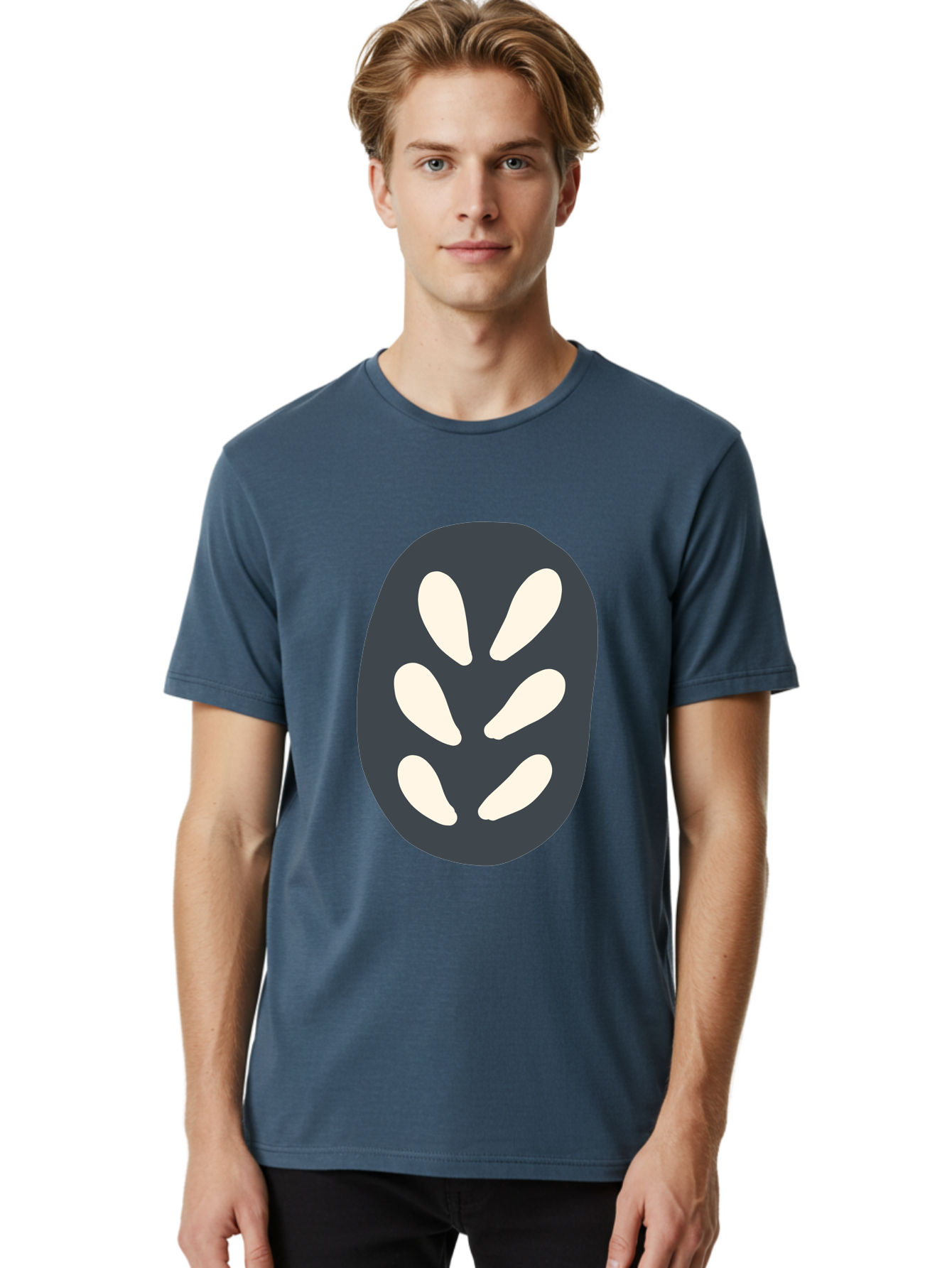 Oval-Icon Men'S Graphic Tee, 100% Cotton, Comfortable Casual Summer Wear, Machine Washable, Kiwi Fruit, Fruit Icon, Simple Graphics, Minimal Design, Fruit Symbol, Kiwi Illustration, Cartoon Fruit Aab766