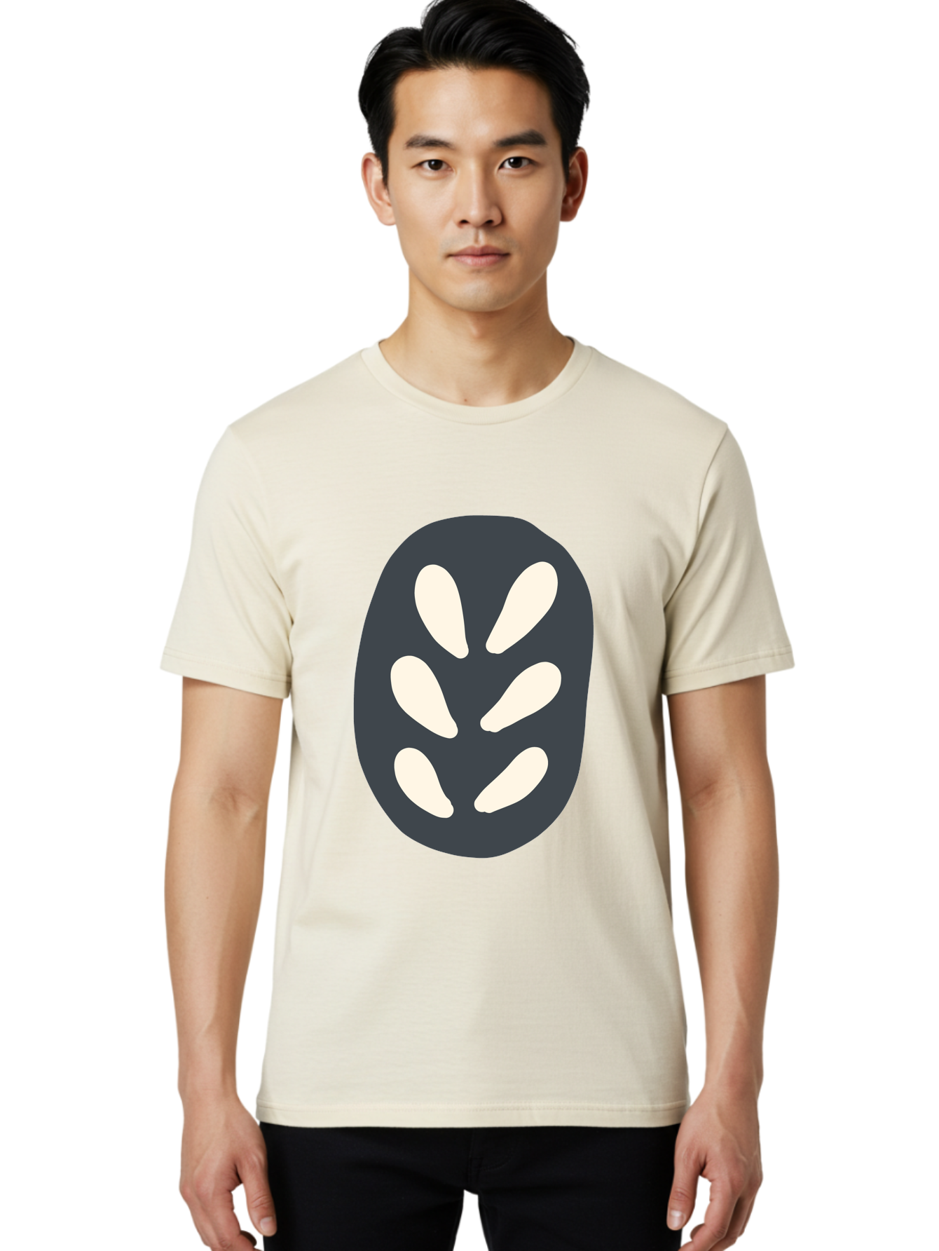 Oval-Icon Men'S Graphic Tee, 100% Cotton, Comfortable Casual Summer Wear, Machine Washable, Kiwi Fruit, Fruit Icon, Simple Graphics, Minimal Design, Fruit Symbol, Kiwi Illustration, Cartoon Fruit Aab766