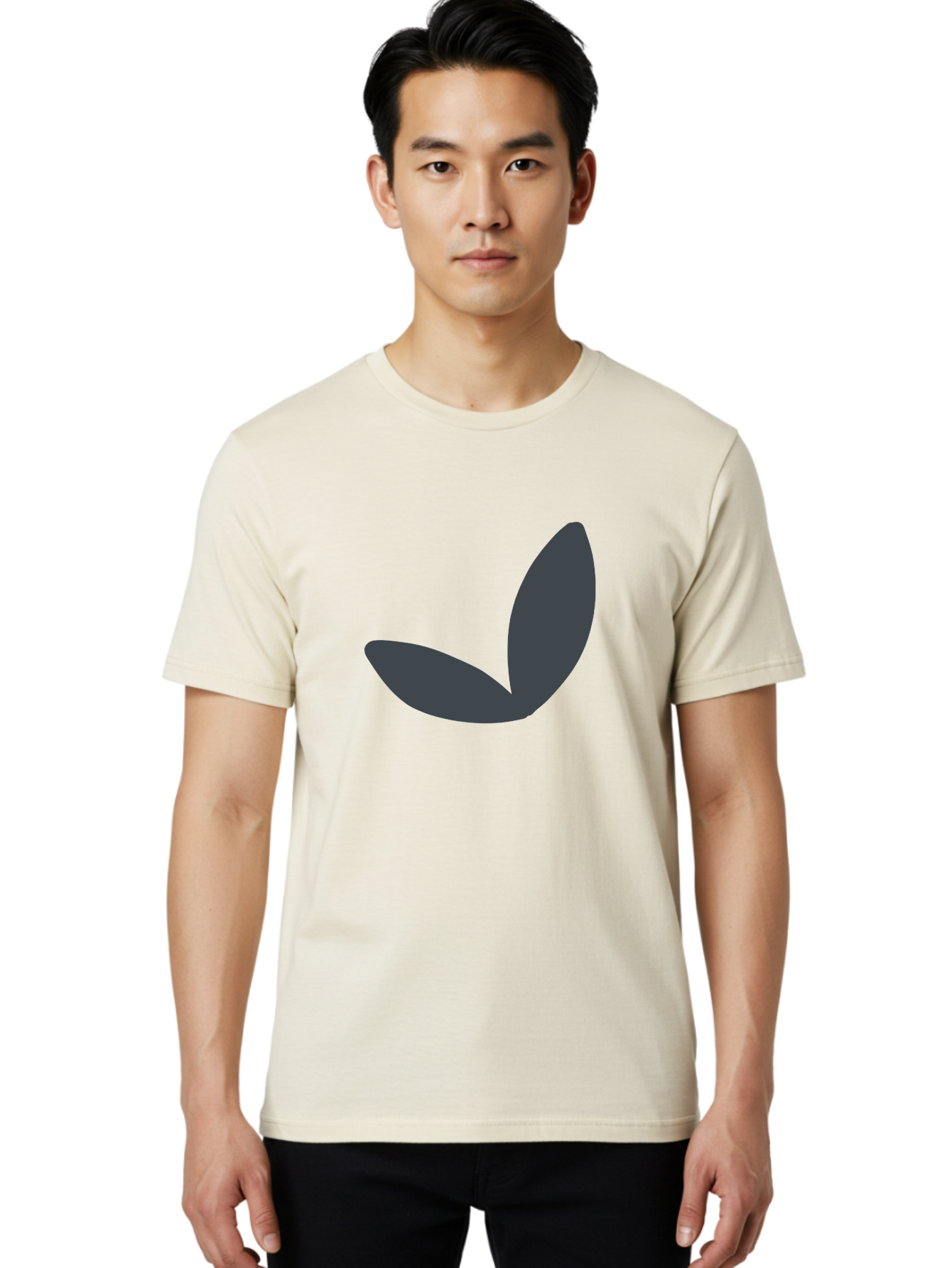 Petals Men'S Graphic Tee, 100% Cotton, Comfortable Casual Summer Wear, Machine Washable, Simple Vector Graphic, Minimalistic Design, Dark Grey Shapes, Pea Pod Illustration, Abstract Shapes, Modern Digital Art, Graphic Design Elements Aab768
