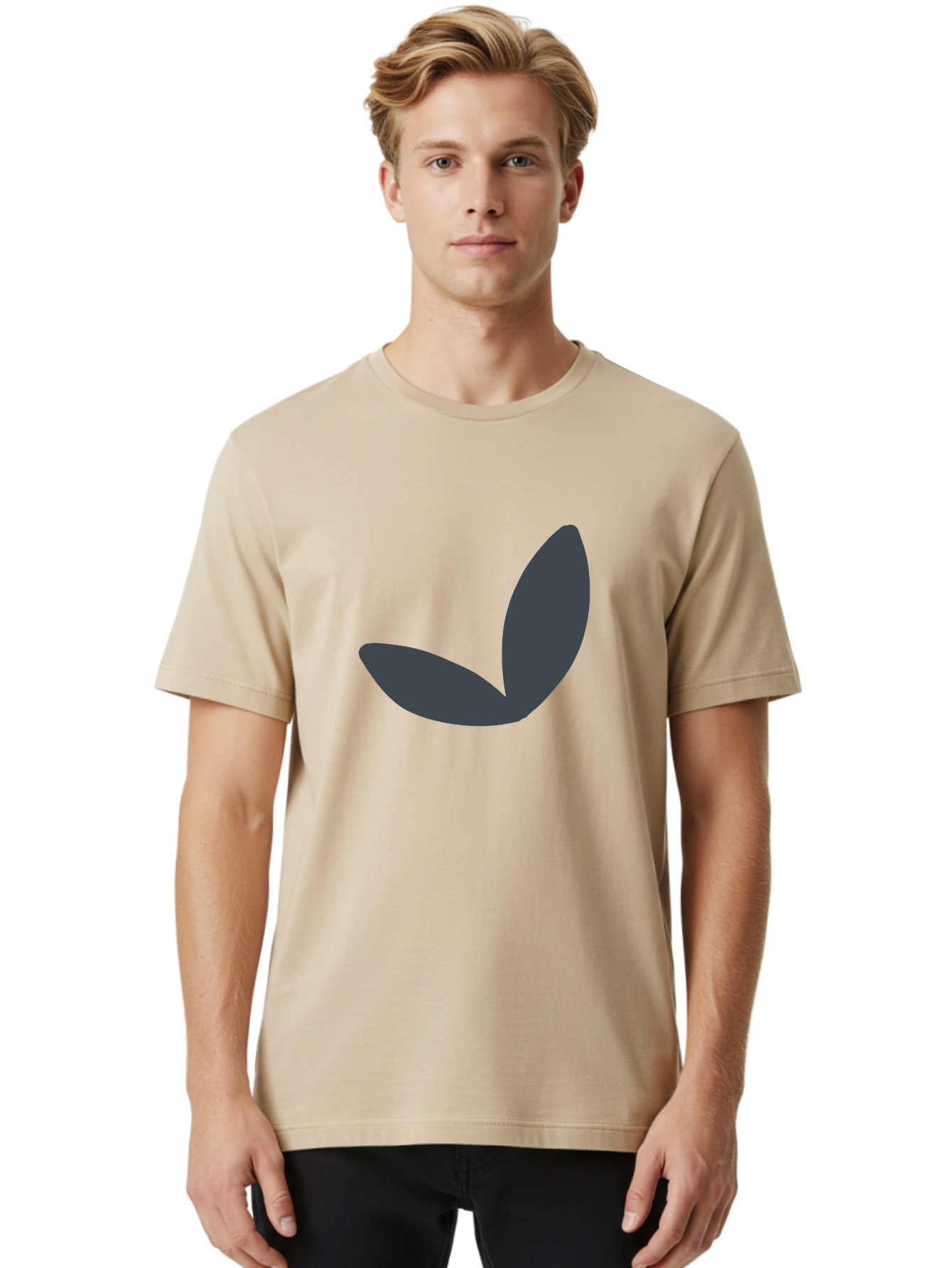 Petals Men'S Graphic Tee, 100% Cotton, Comfortable Casual Summer Wear, Machine Washable, Simple Vector Graphic, Minimalistic Design, Dark Grey Shapes, Pea Pod Illustration, Abstract Shapes, Modern Digital Art, Graphic Design Elements Aab768