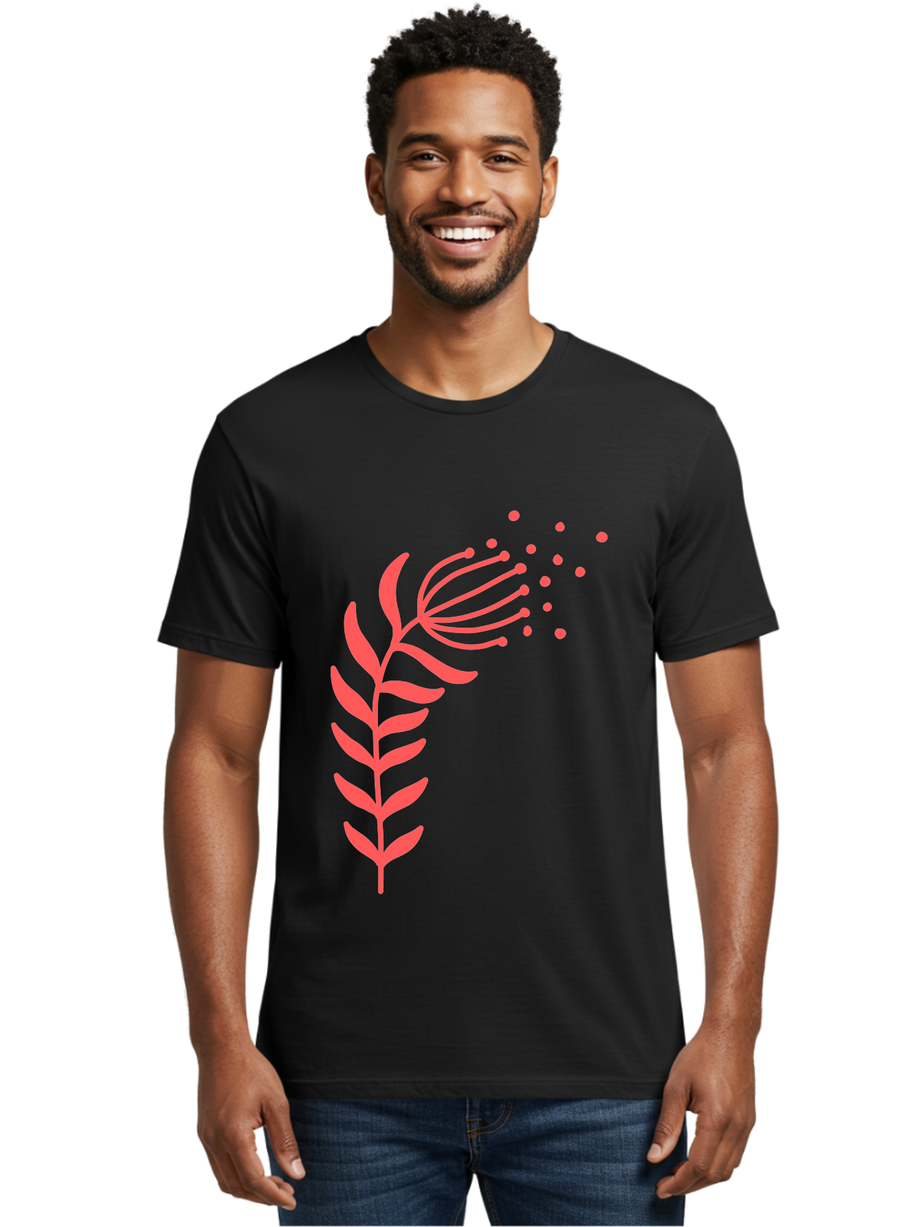 Pink-Cannabis Men'S Graphic Tee, 100% Cotton, Comfortable Casual Summer Wear, Machine Washable, Dandelion Seeds, Blowing In The Wind, Botanical Illustration, Simple Design, Floral Art, Whimsical Feel, Minimalist Art Aab770