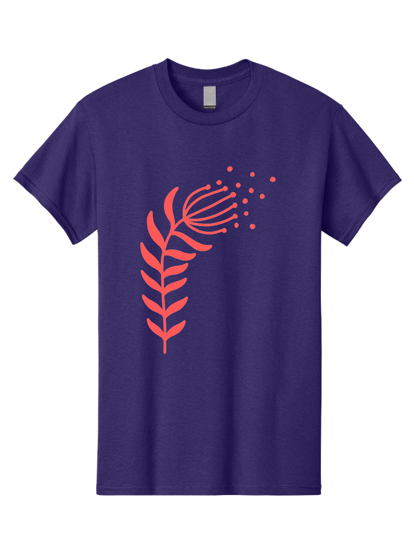 Pink-Cannabis Men'S Graphic Tee, 100% Cotton, Comfortable Casual Summer Wear, Machine Washable, Dandelion Seeds, Blowing In The Wind, Botanical Illustration, Simple Design, Floral Art, Whimsical Feel, Minimalist Art Aab770
