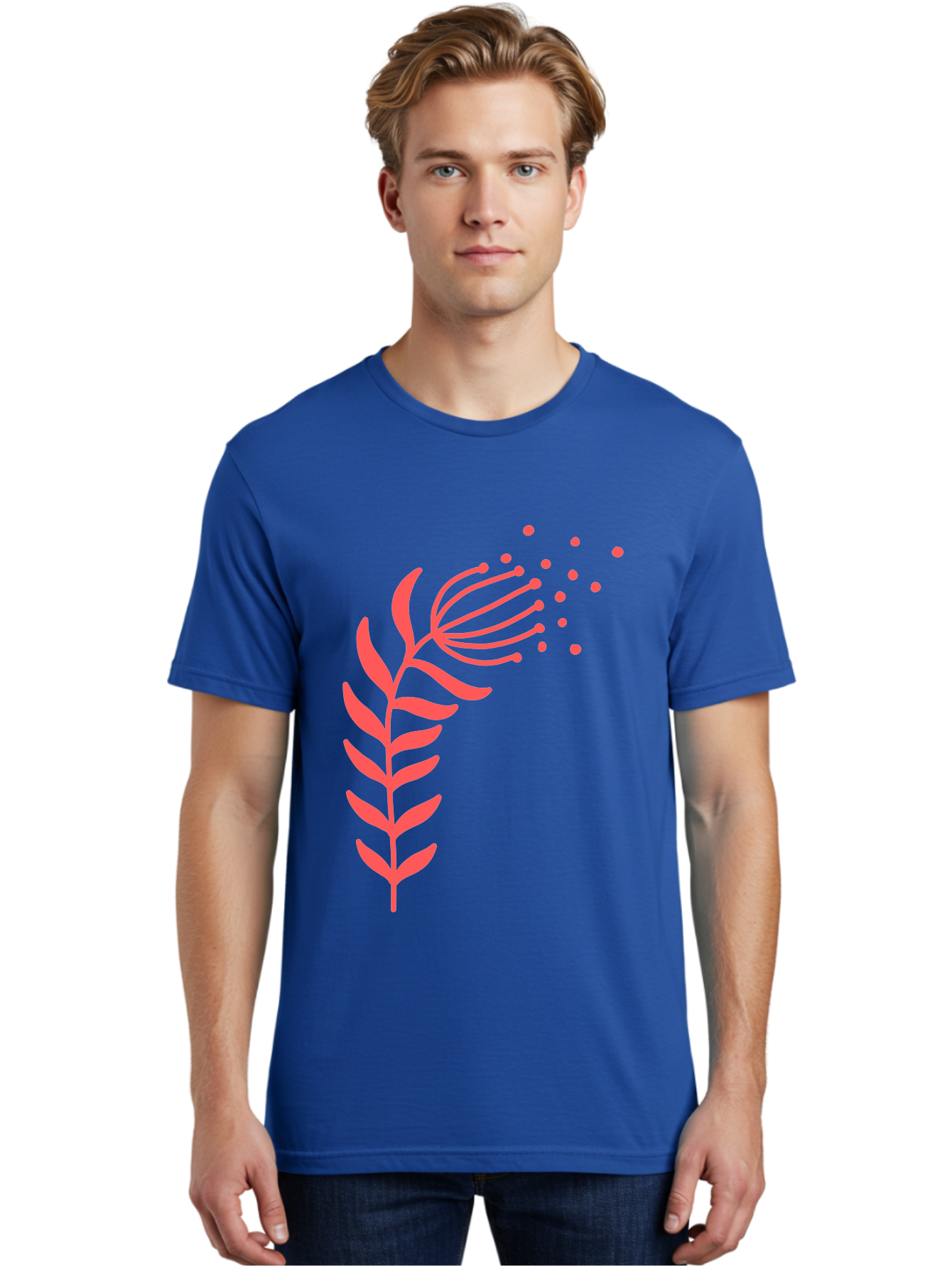 Pink-Cannabis Men'S Graphic Tee, 100% Cotton, Comfortable Casual Summer Wear, Machine Washable, Dandelion Seeds, Blowing In The Wind, Botanical Illustration, Simple Design, Floral Art, Whimsical Feel, Minimalist Art Aab770