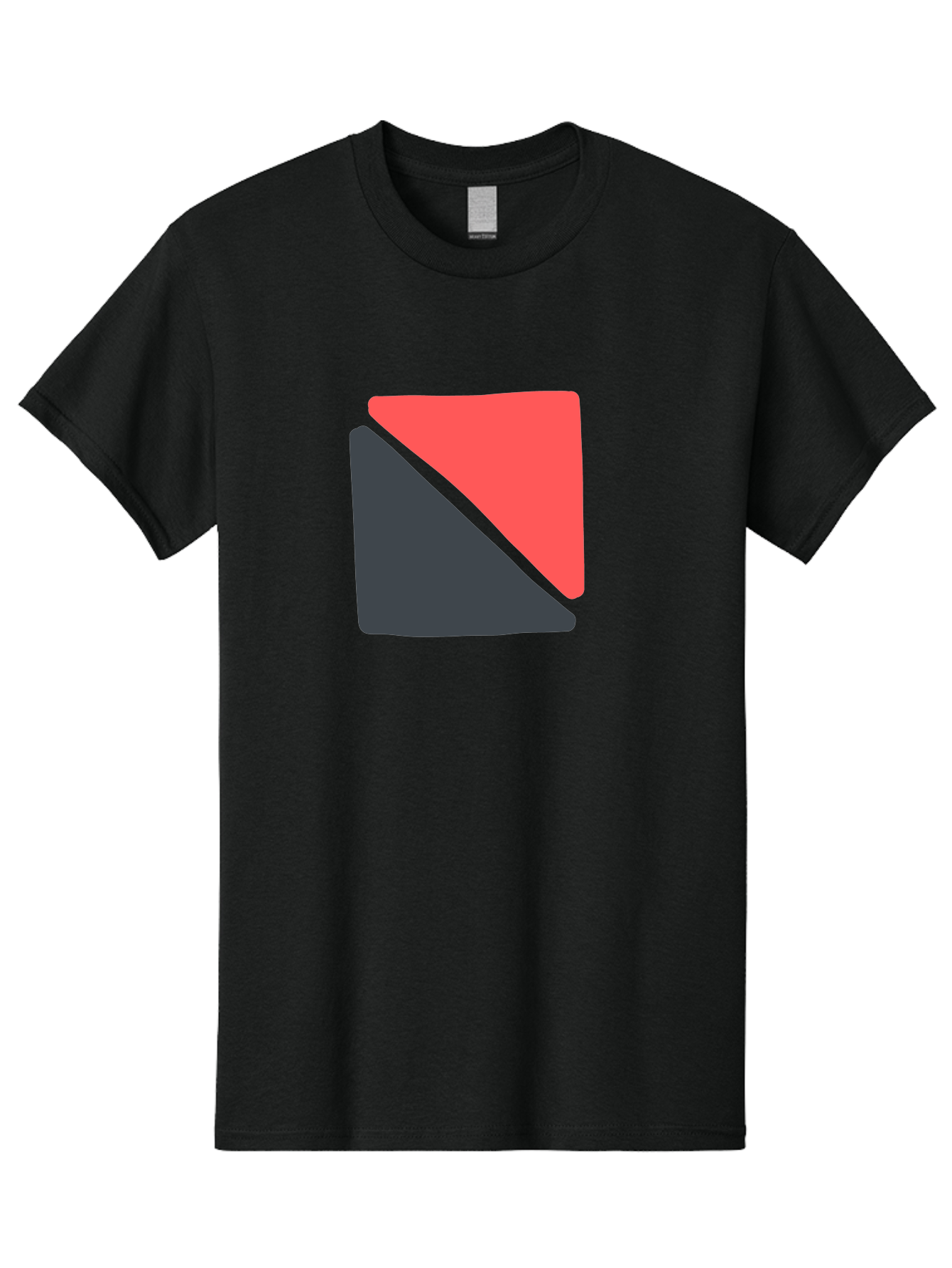 Red-And-Black-Shapes Men'S Graphic Tee, 100% Cotton, Comfortable Casual Summer Wear, Machine Washable, Geometric Shapes, Abstract Design, Red And Black, Modern Art, Minimalist Style, Contrasting Colors, Simple Composition, Digital Art, Aab776