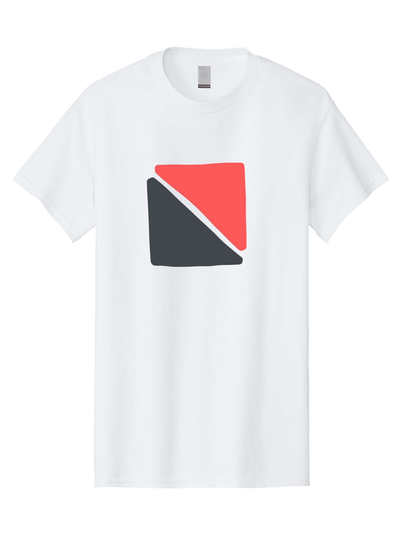 Red-And-Black-Shapes Men'S Graphic Tee, 100% Cotton, Comfortable Casual Summer Wear, Machine Washable, Geometric Shapes, Abstract Design, Red And Black, Modern Art, Minimalist Style, Contrasting Colors, Simple Composition, Digital Art, Aab776