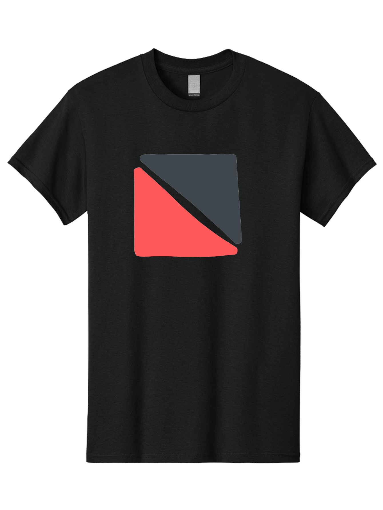 Red-Black-Square Men'S Graphic Tee, 100% Cotton, Comfortable Casual Summer Wear, Machine Washable, Abstract Geometric Shape, Red And Black Trapezoid, Modern Design Elements, Graphic Design Inspiration, Bold Color Combination, Minimalist Art Aab780