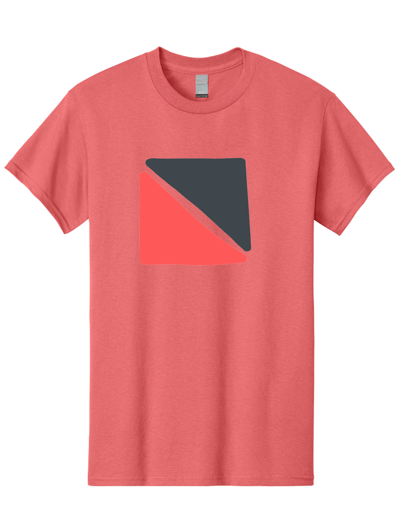Red-Black-Square Men'S Graphic Tee, 100% Cotton, Comfortable Casual Summer Wear, Machine Washable, Abstract Geometric Shape, Red And Black Trapezoid, Modern Design Elements, Graphic Design Inspiration, Bold Color Combination, Minimalist Art Aab780