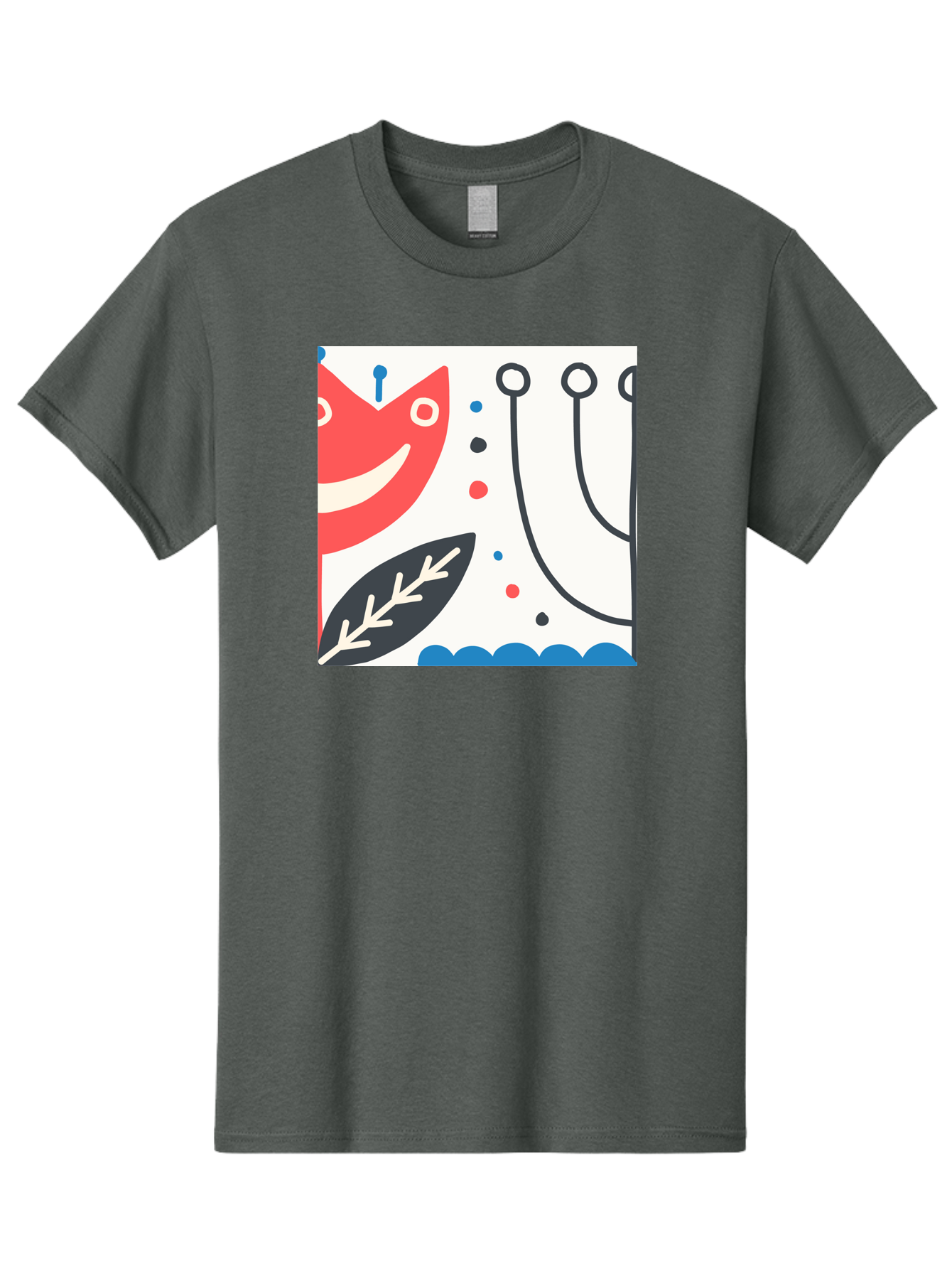 Red-Fox Men'S Graphic Tee, 100% Cotton, Comfortable Casual Summer Wear, Machine Washable, Red Fox Character, Abstract Art, Whimsical Design, Minimalist Style, Playful Illustration, Cute Cartoon, Modern Graphic, Digital Artwork, Funny Animal, Aab786
