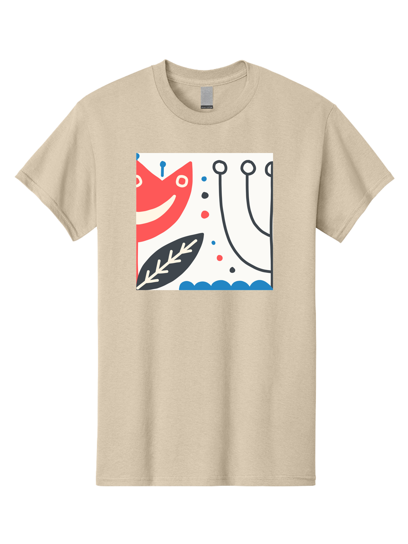 Red-Fox Men'S Graphic Tee, 100% Cotton, Comfortable Casual Summer Wear, Machine Washable, Red Fox Character, Abstract Art, Whimsical Design, Minimalist Style, Playful Illustration, Cute Cartoon, Modern Graphic, Digital Artwork, Funny Animal, Aab786