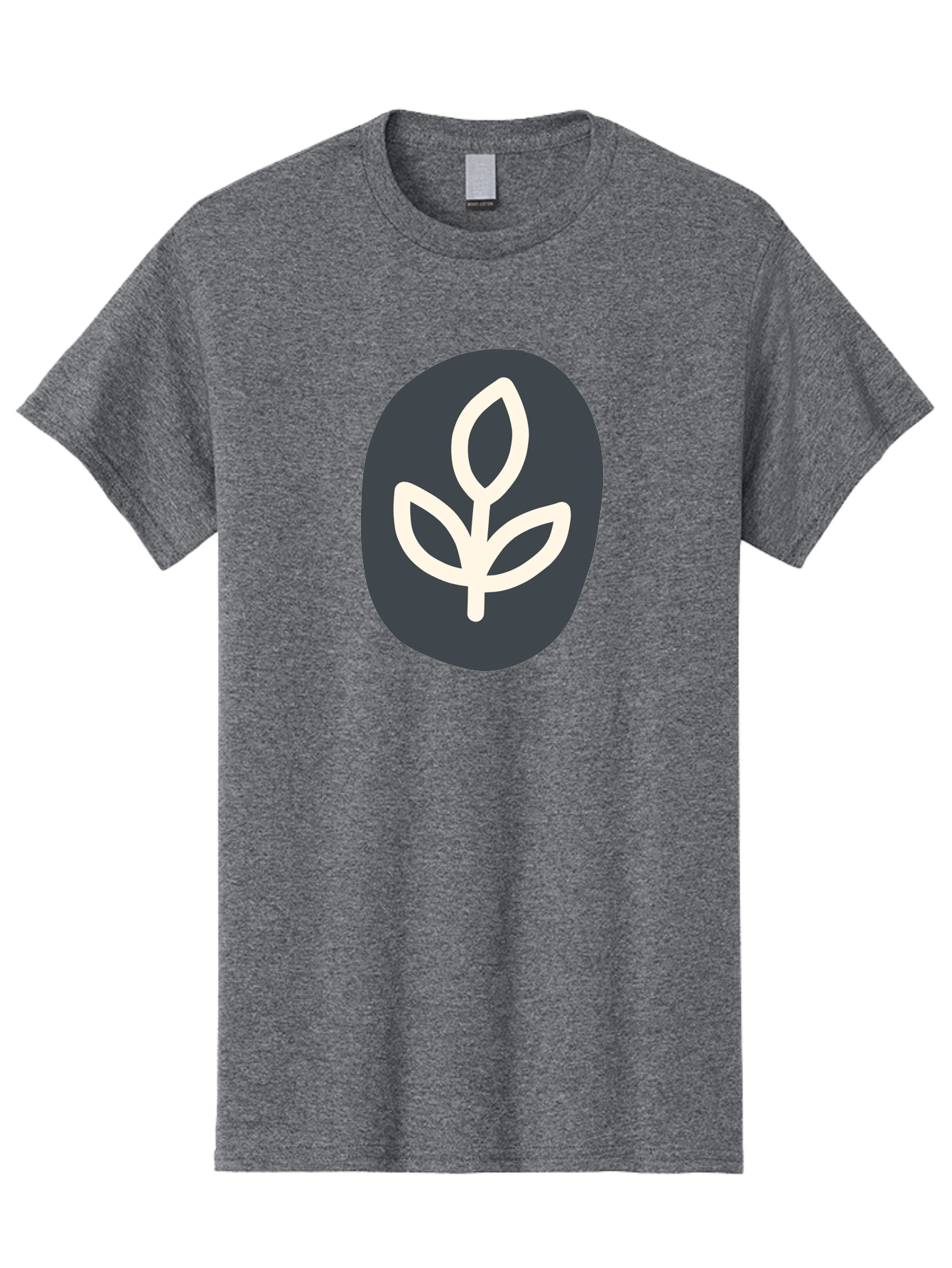 Sprouting-Seedling Men'S Graphic Tee, 100% Cotton, Comfortable Casual Summer Wear, Machine Washable, Simple Icon, Plant Symbol, Eco-Friendly Design, Minimalistic Style, Seedling Graphic, Nature-Inspired, White Plant On Dark Gray, Aab792