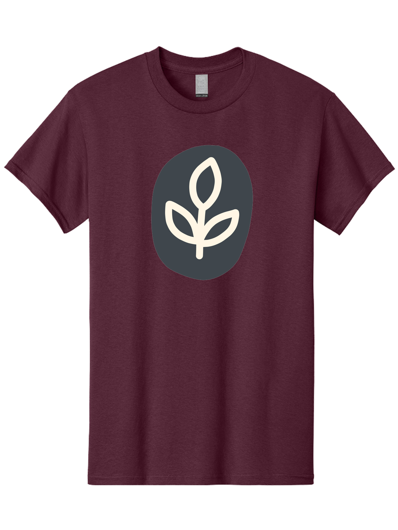 Sprouting-Seedling Men'S Graphic Tee, 100% Cotton, Comfortable Casual Summer Wear, Machine Washable, Simple Icon, Plant Symbol, Eco-Friendly Design, Minimalistic Style, Seedling Graphic, Nature-Inspired, White Plant On Dark Gray, Aab792