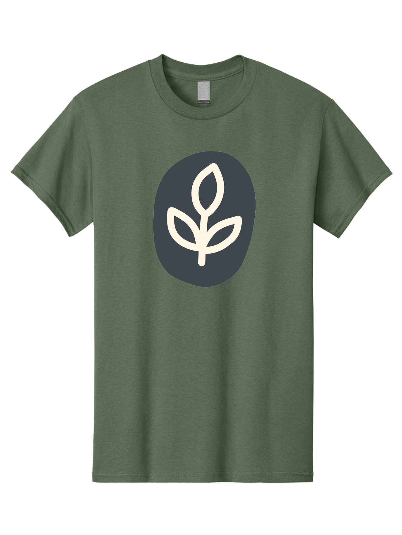 Sprouting-Seedling Men'S Graphic Tee, 100% Cotton, Comfortable Casual Summer Wear, Machine Washable, Simple Icon, Plant Symbol, Eco-Friendly Design, Minimalistic Style, Seedling Graphic, Nature-Inspired, White Plant On Dark Gray, Aab792