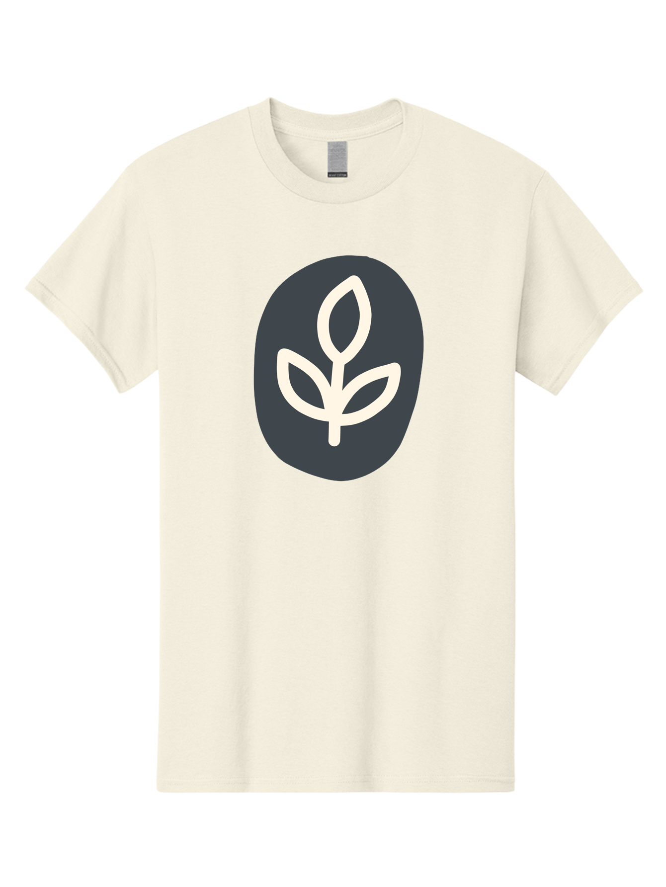 Sprouting-Seedling Men'S Graphic Tee, 100% Cotton, Comfortable Casual Summer Wear, Machine Washable, Simple Icon, Plant Symbol, Eco-Friendly Design, Minimalistic Style, Seedling Graphic, Nature-Inspired, White Plant On Dark Gray, Aab792